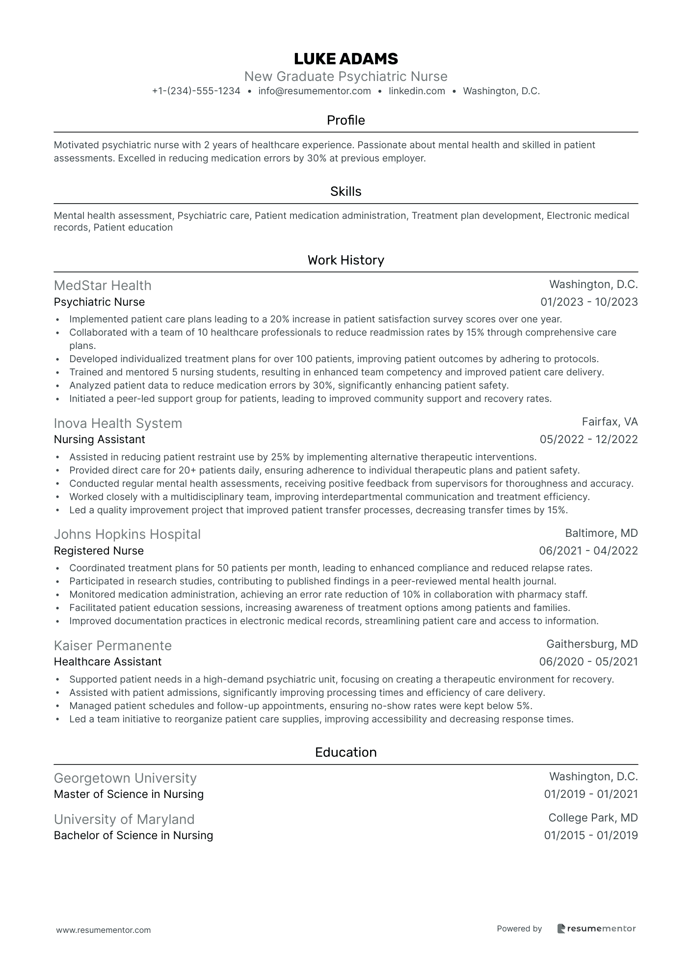 New Graduate Psychiatric Nurse