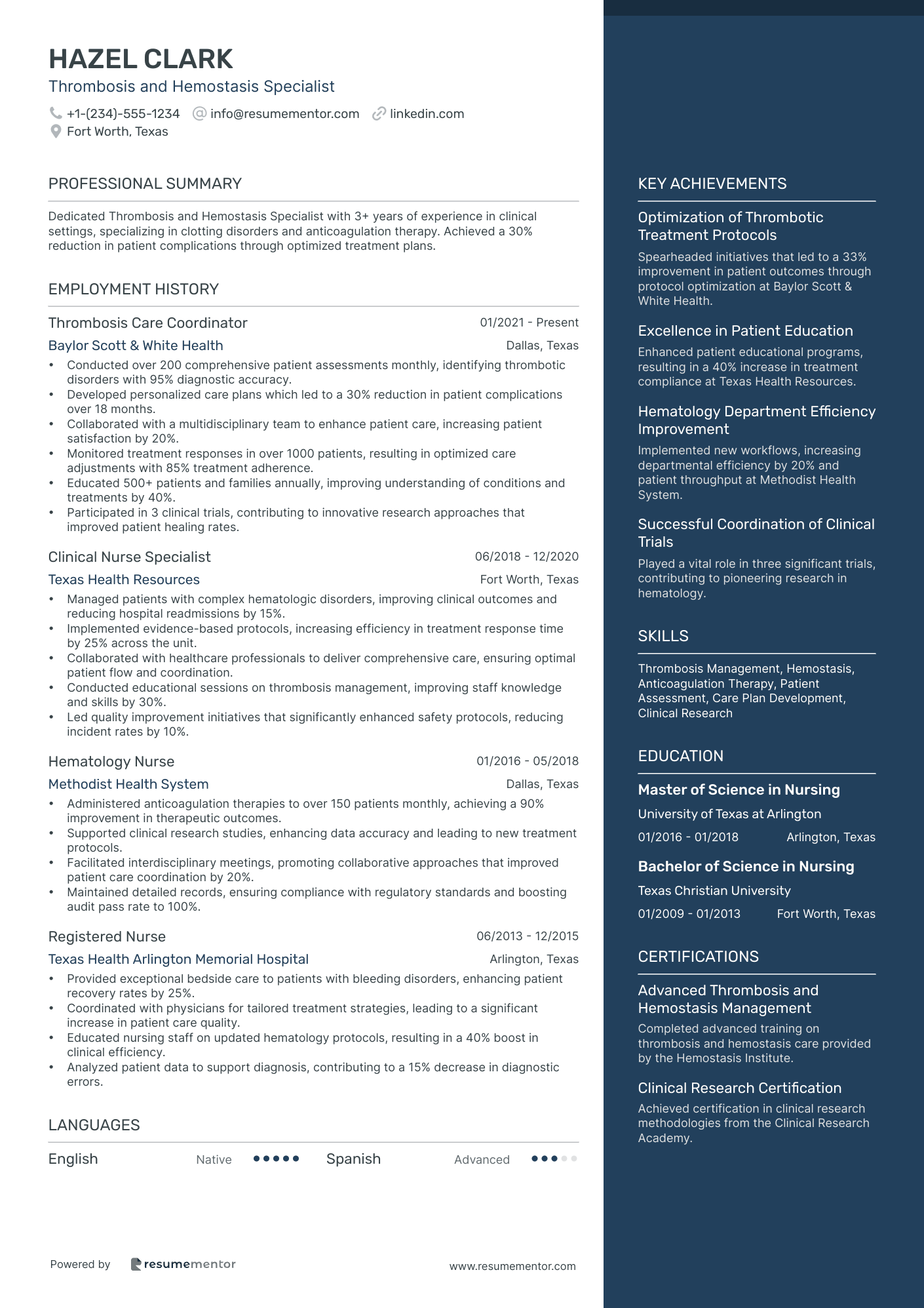 Thrombosis and Hemostasis Specialist