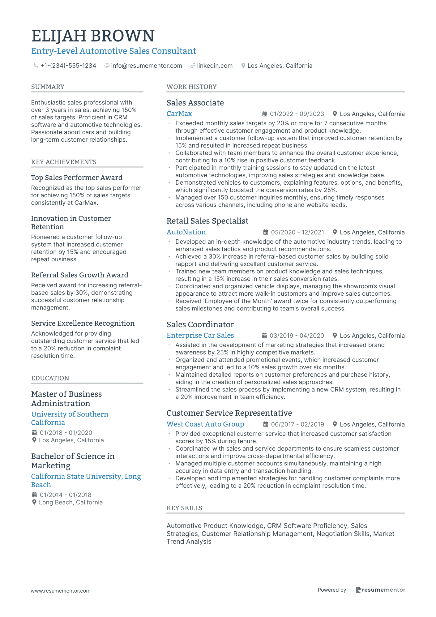 Entry Level Automotive Sales Consultant