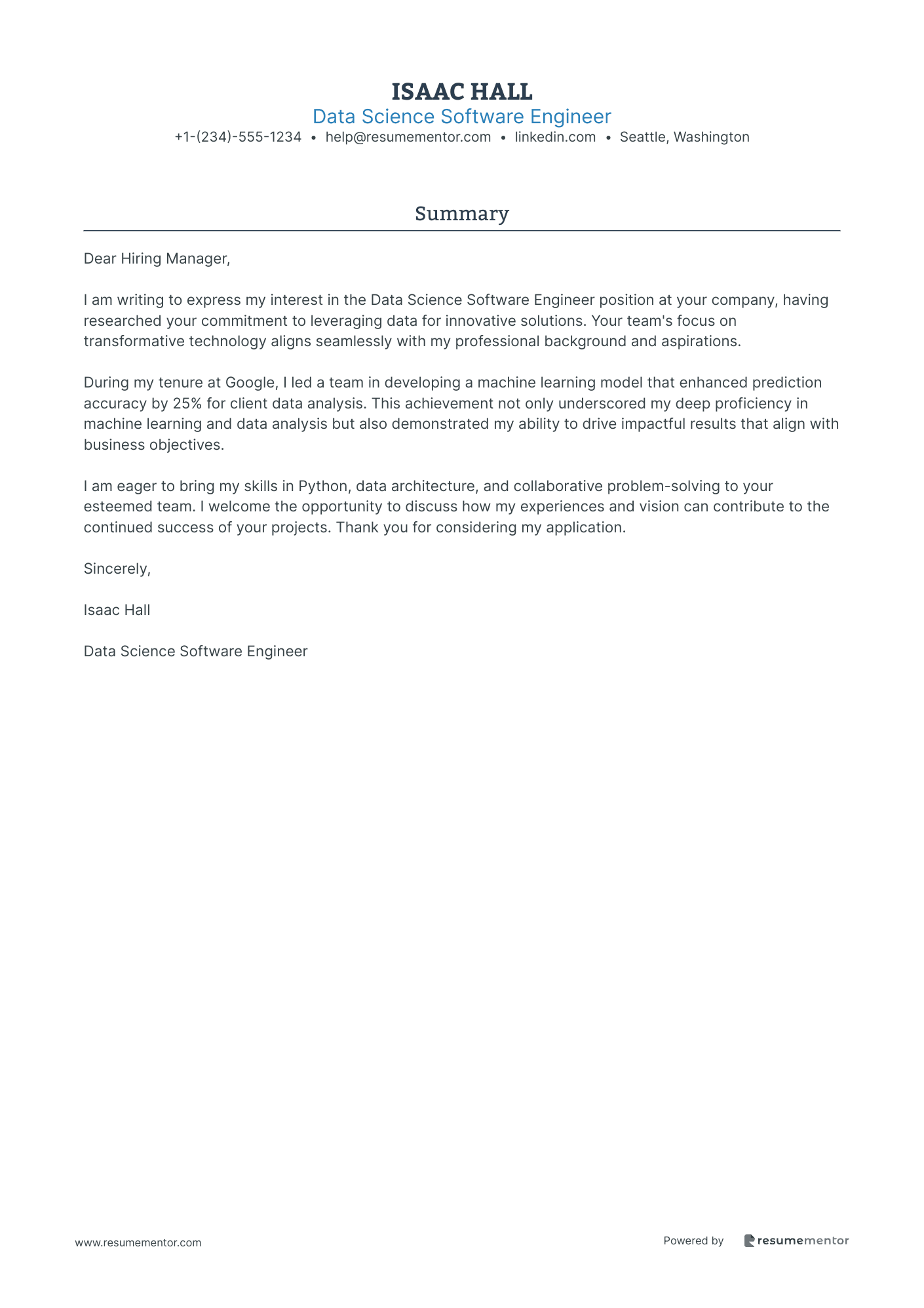 Data Science Software Engineer