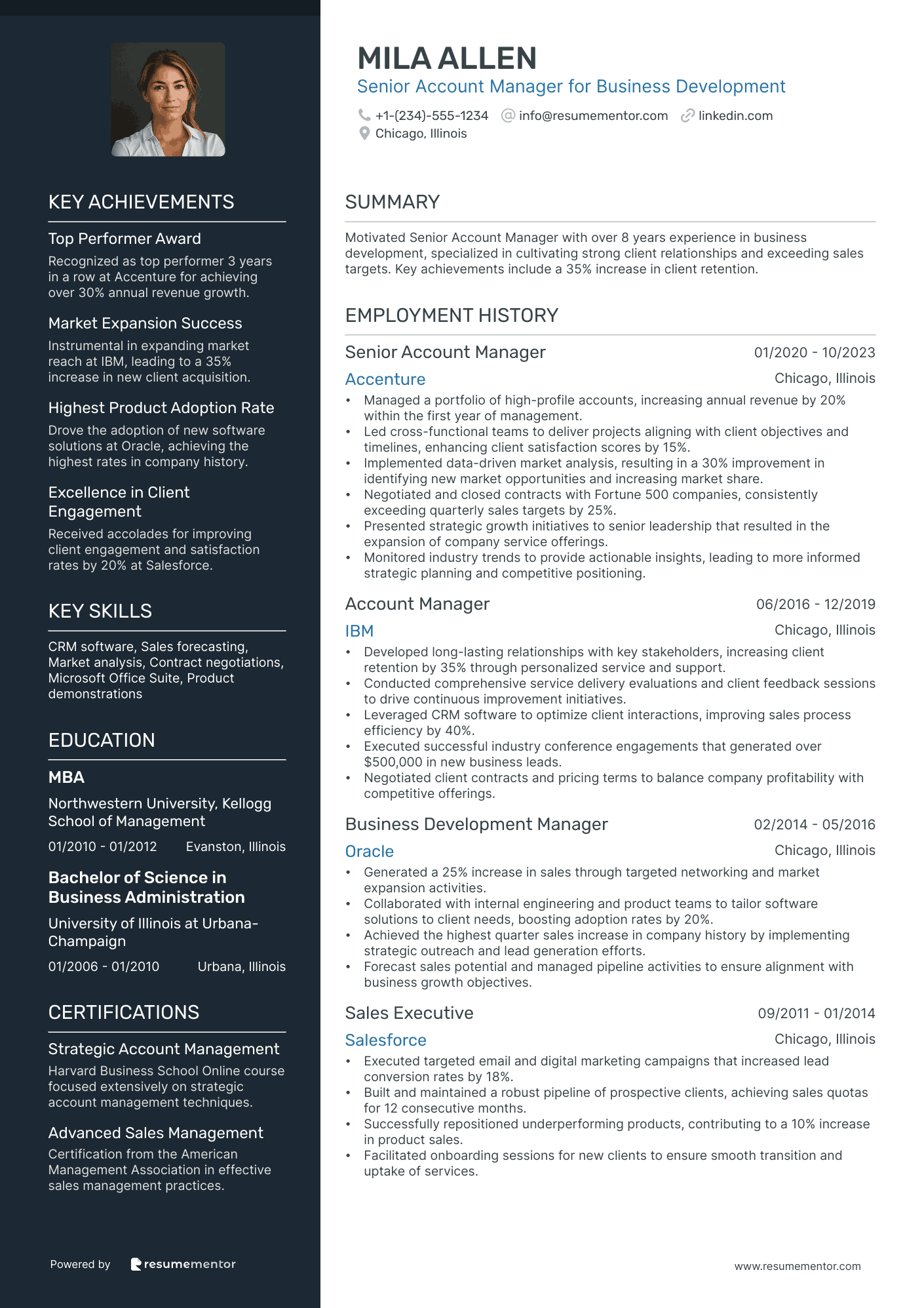 Senior Account Manager for Business Development