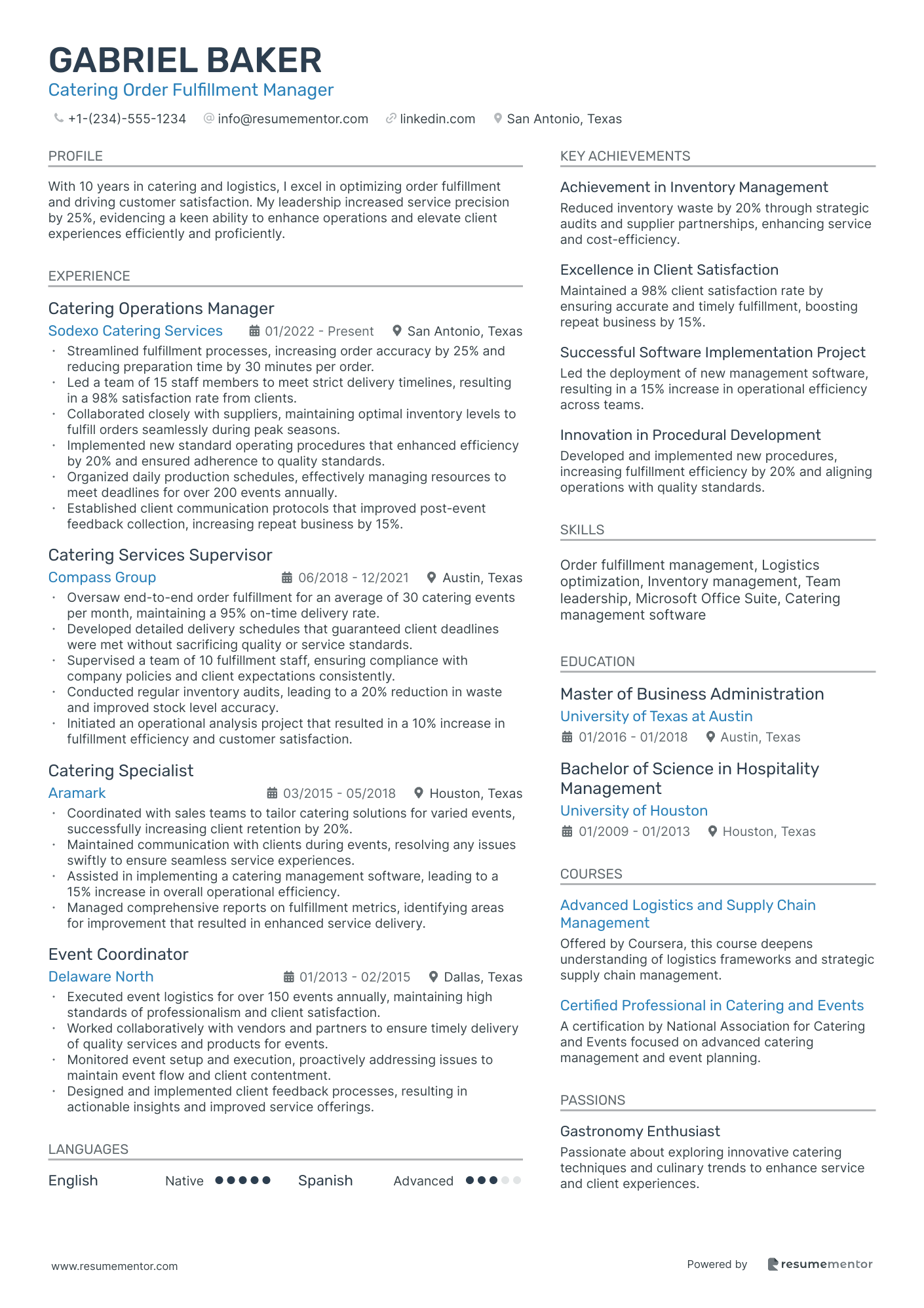 Catering Order Fulfillment Manager