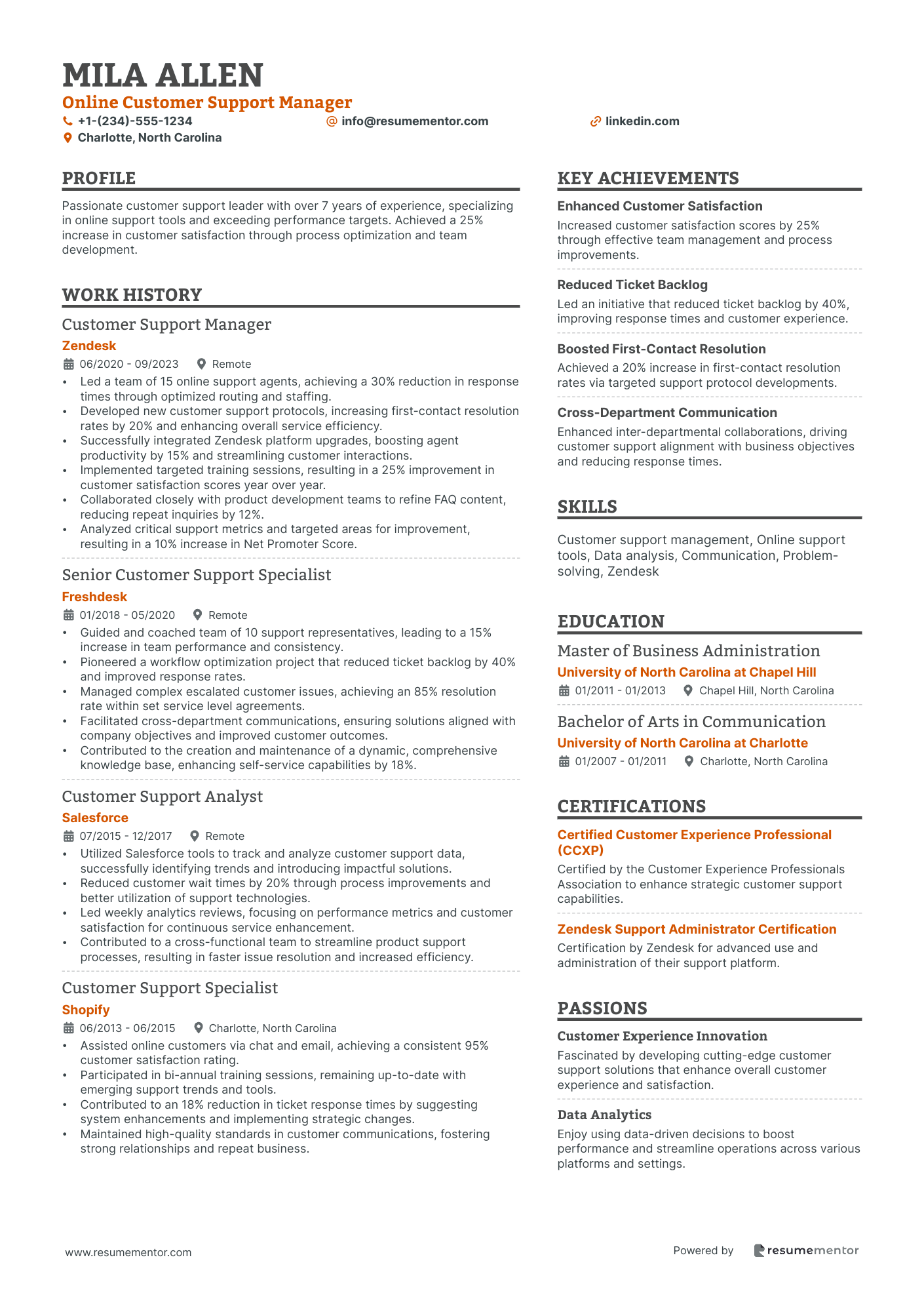 Online Customer Support Manager