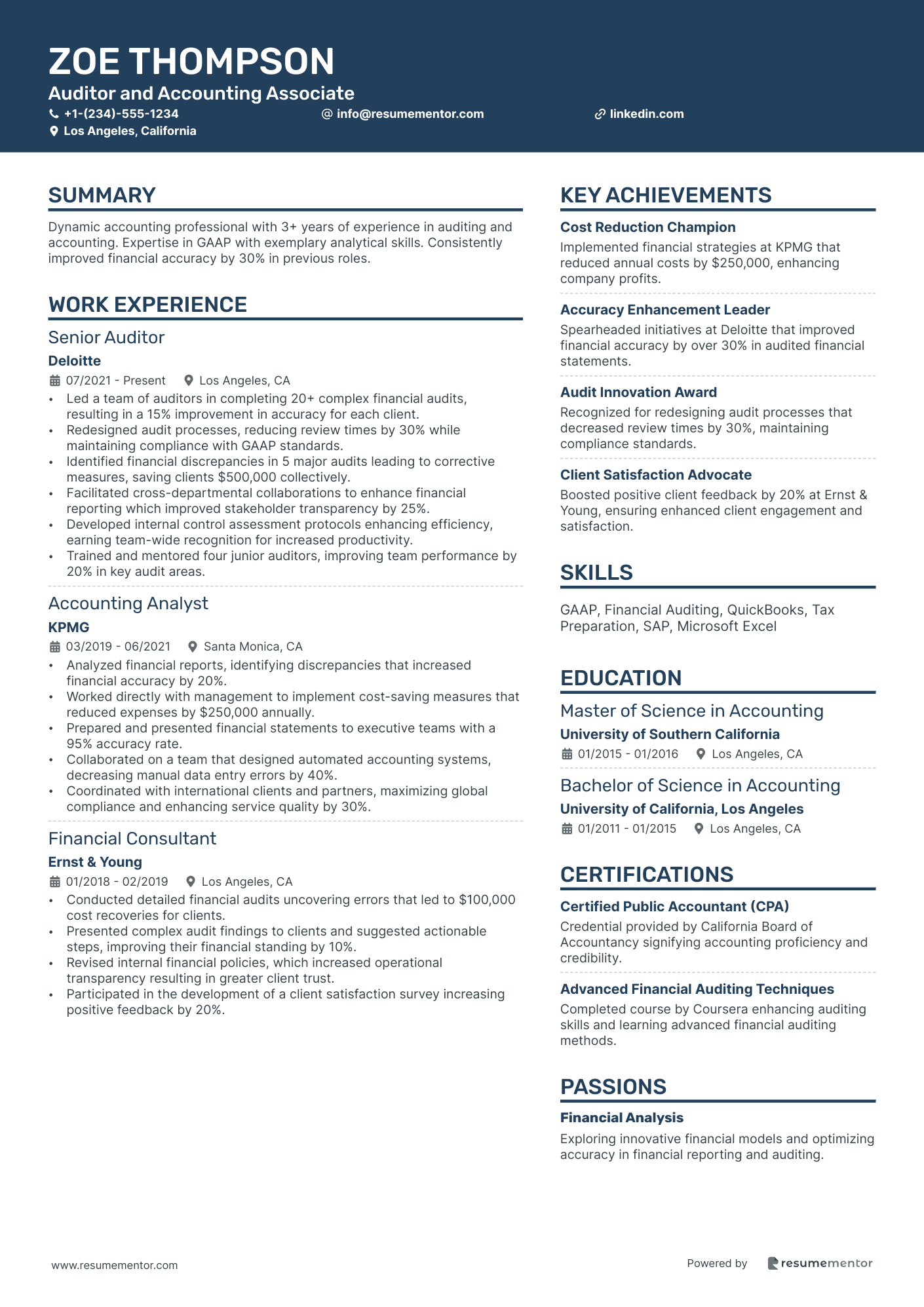 Auditor and Accounting Associate