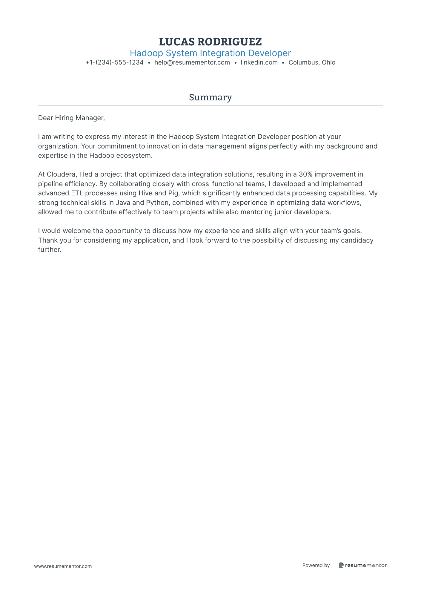 Hadoop System Integration Developer