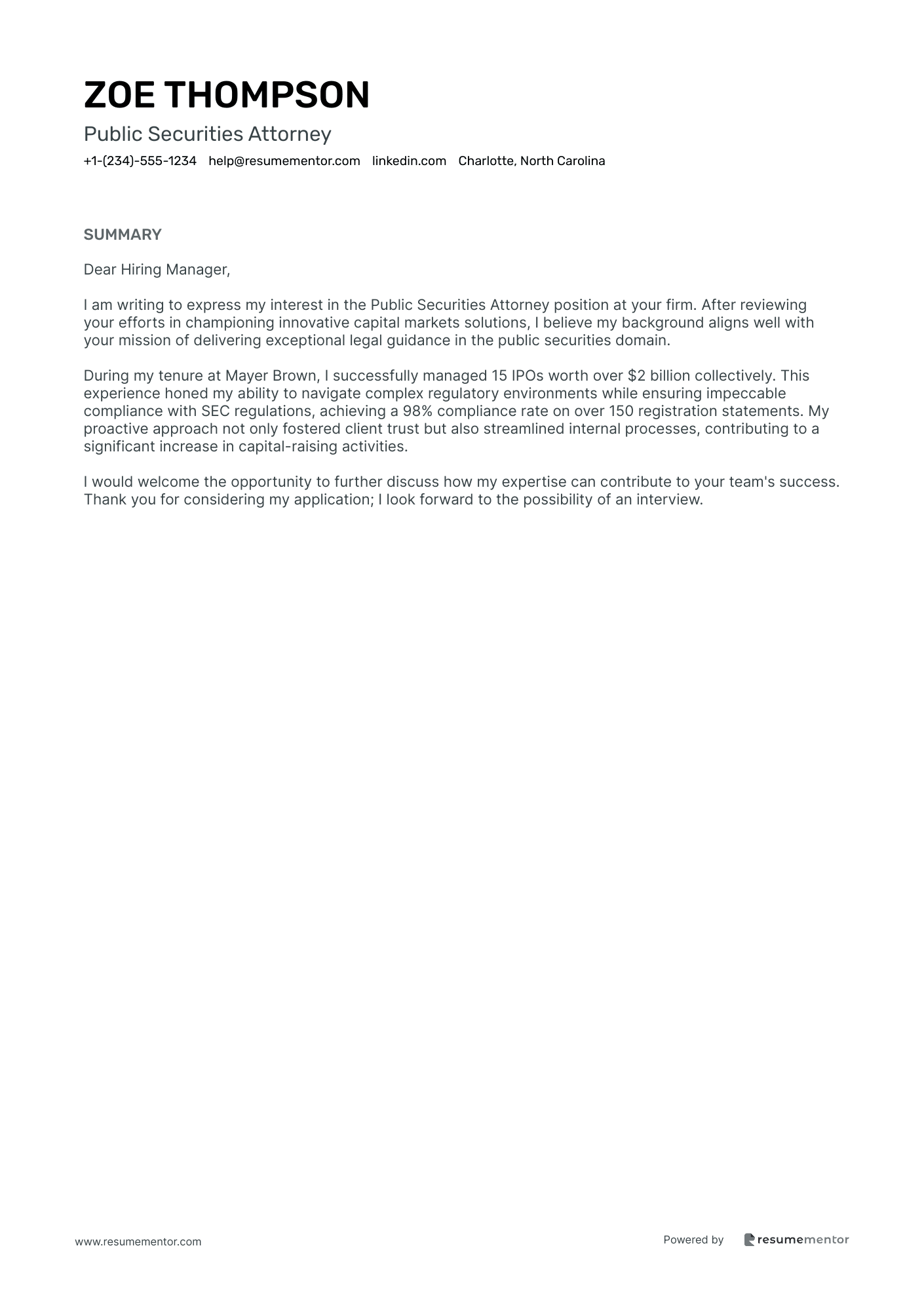 Public Securities Attorney