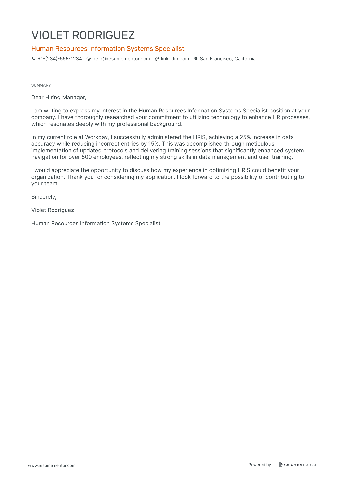 Human Resources Information Systems Specialist