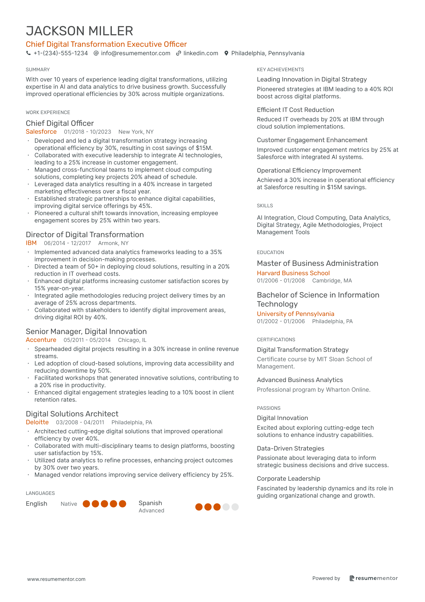 Chief Digital Transformation Executive Officer