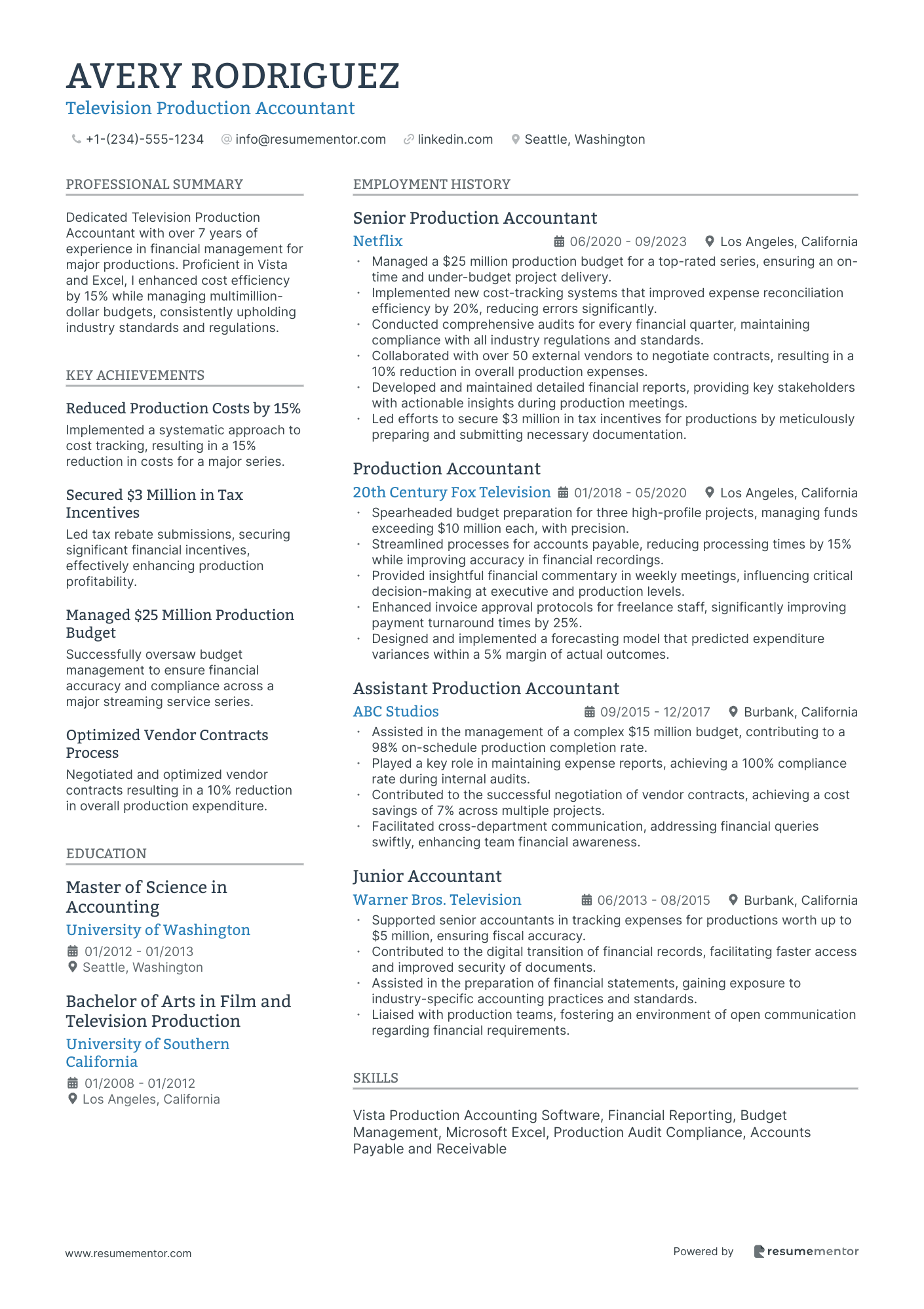 Television Production Accountant