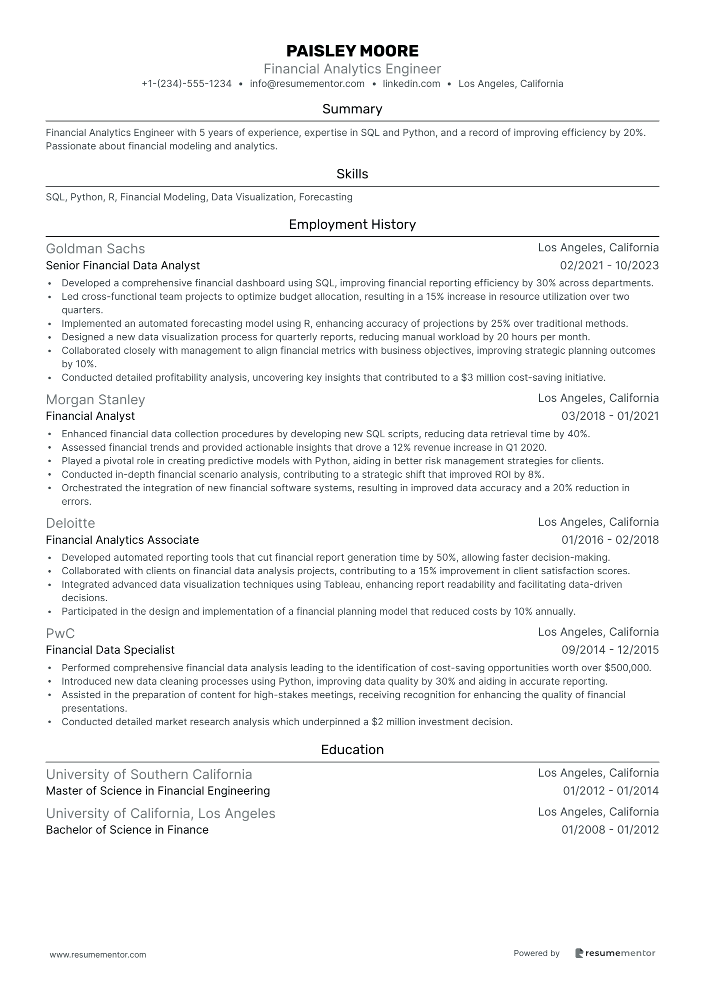 Financial Analytics Engineer