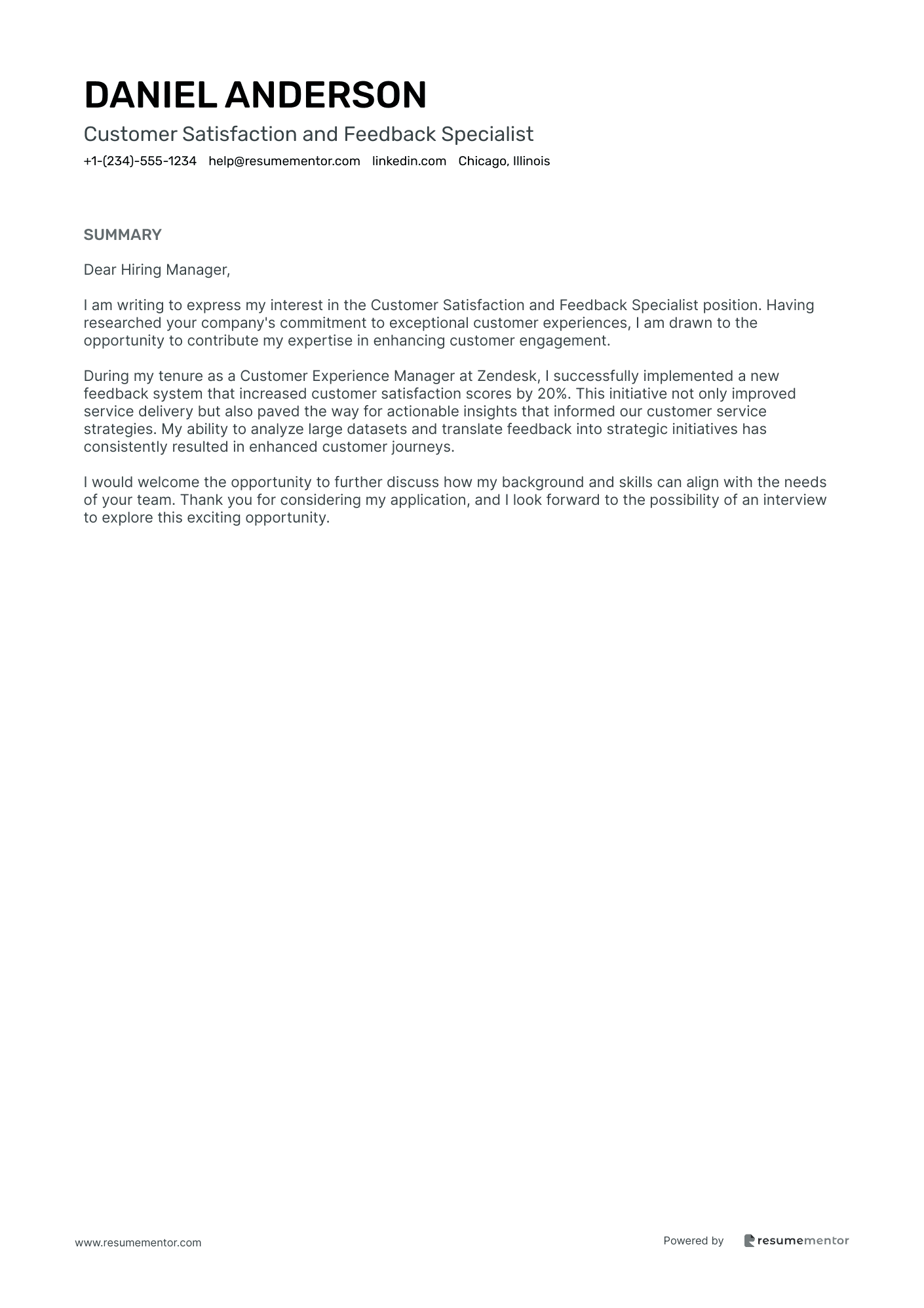 Customer Satisfaction and Feedback Specialist