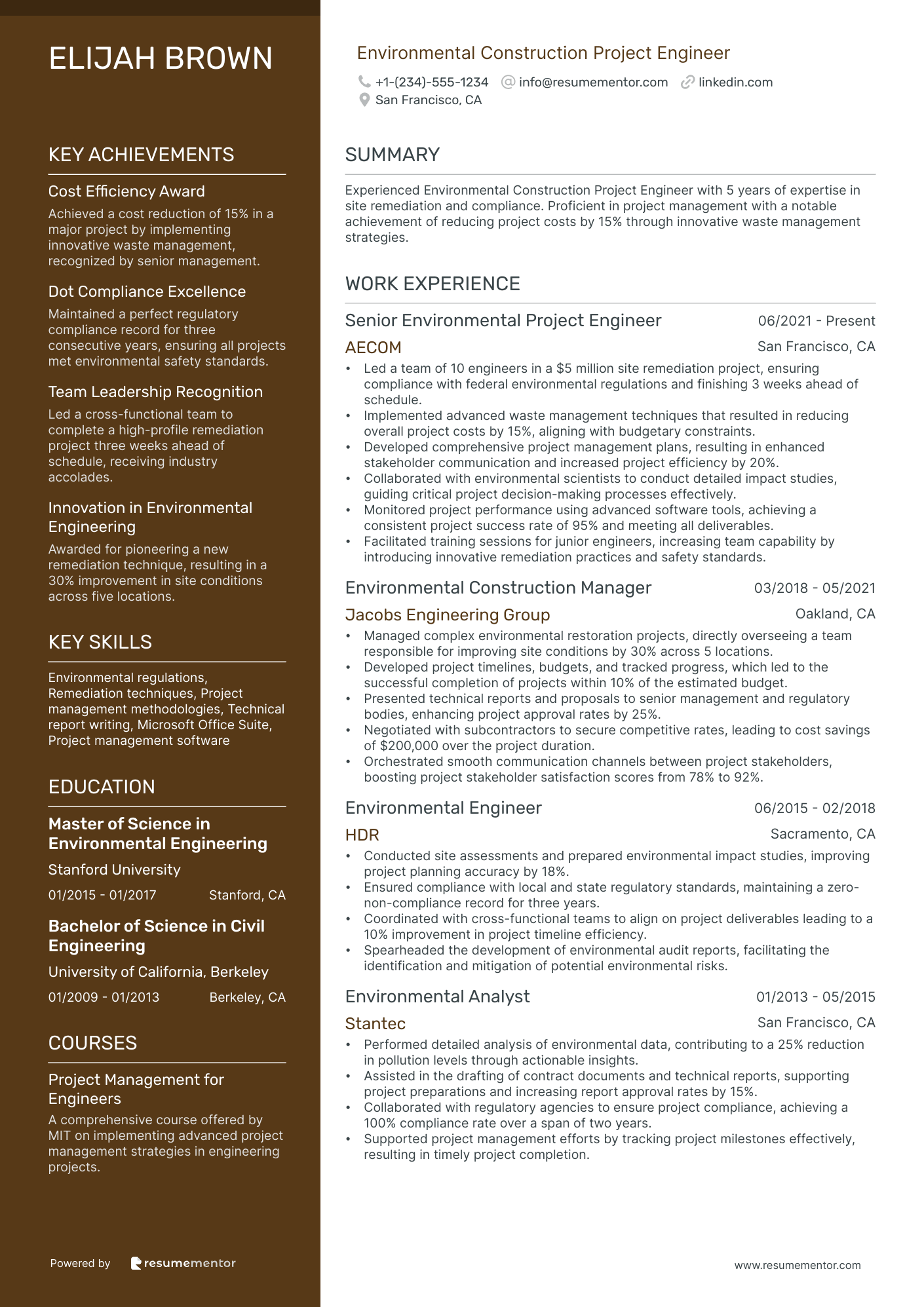 Environmental Construction Project Engineer