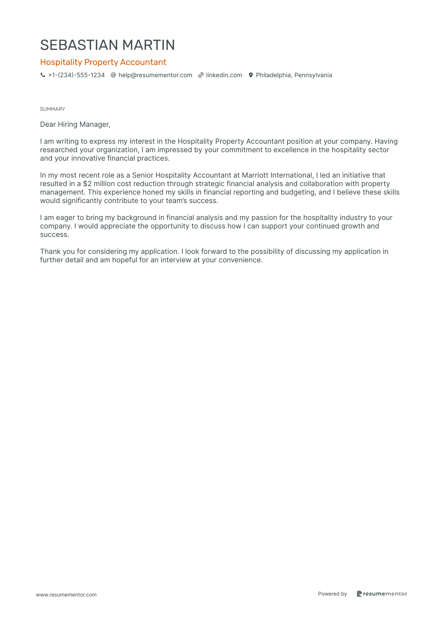 Hospitality Property Accountant
