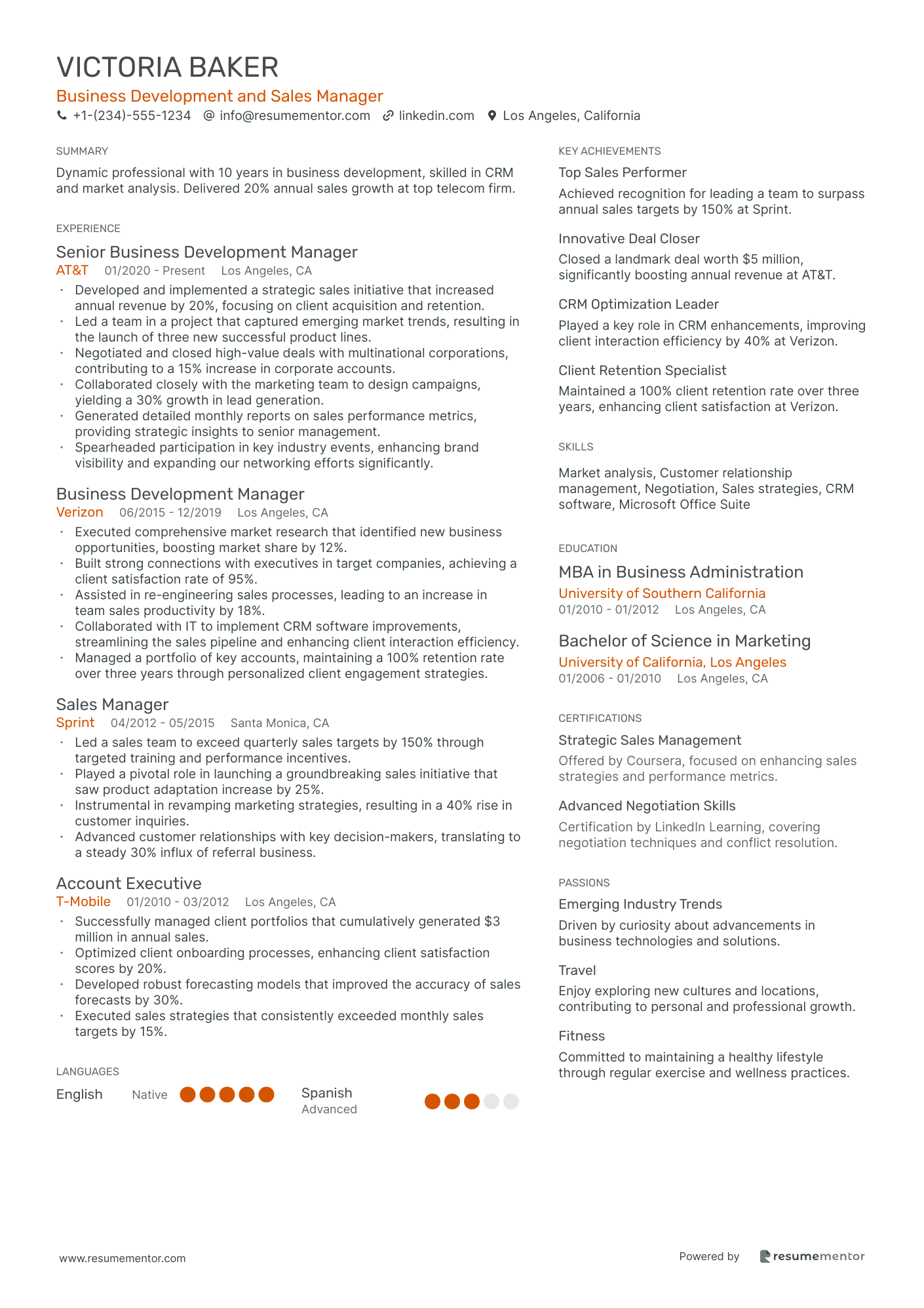 Business Development and Sales Manager