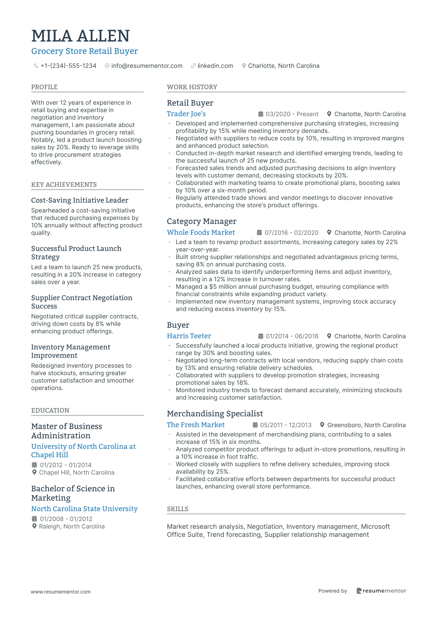 Grocery Store Retail Buyer