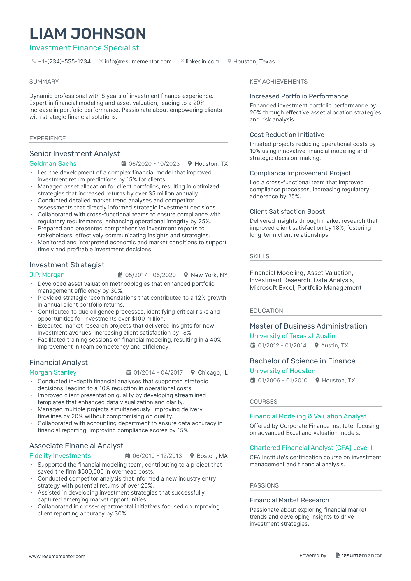 Investment Finance Specialist