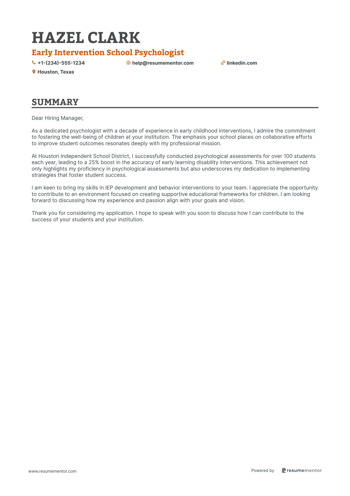 Early Intervention School Psychologist