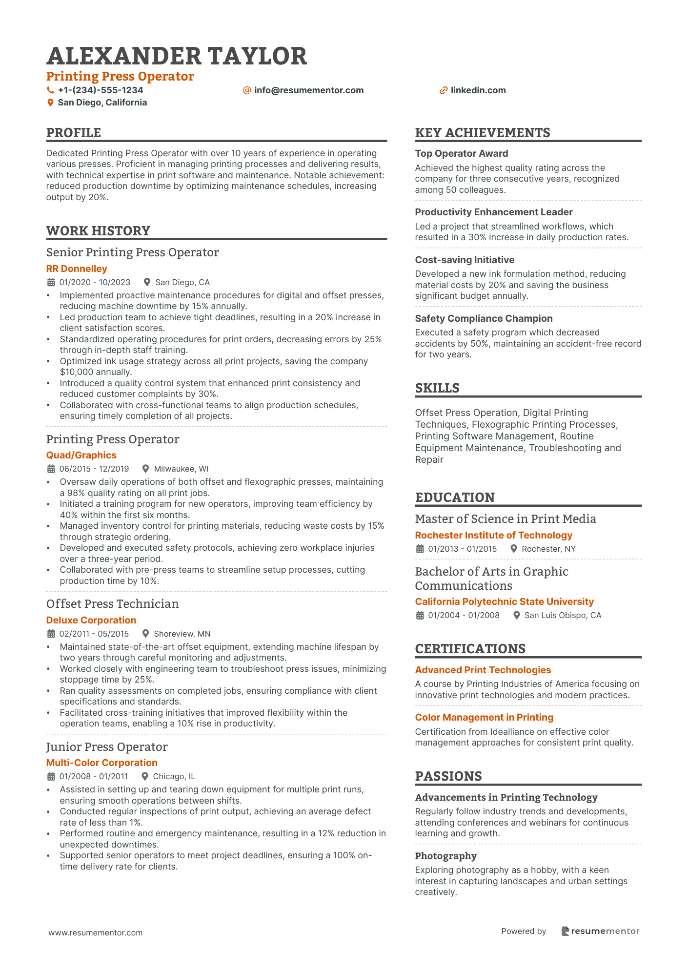 Printing Press Operator