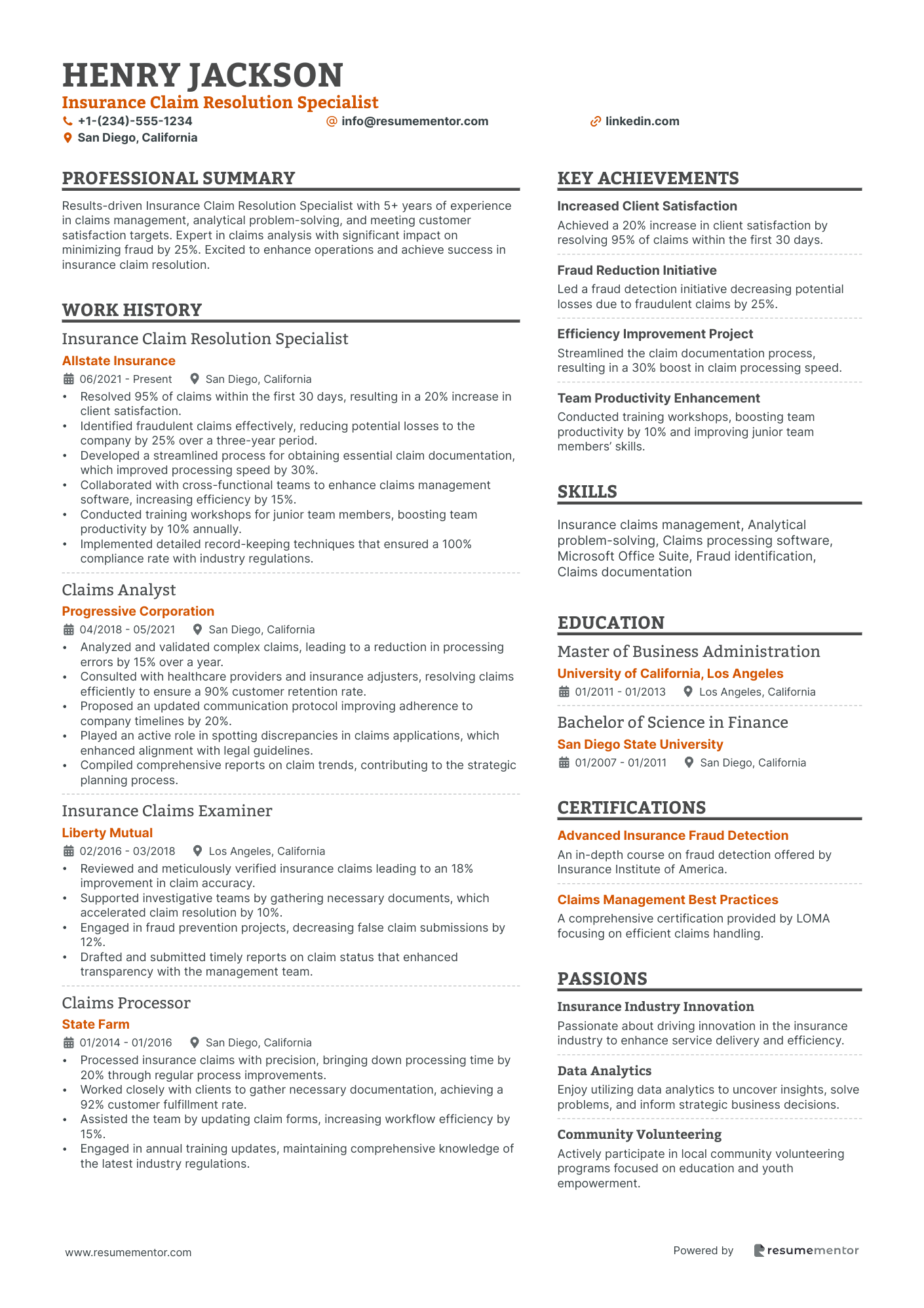 Insurance Claim Resolution Specialist
