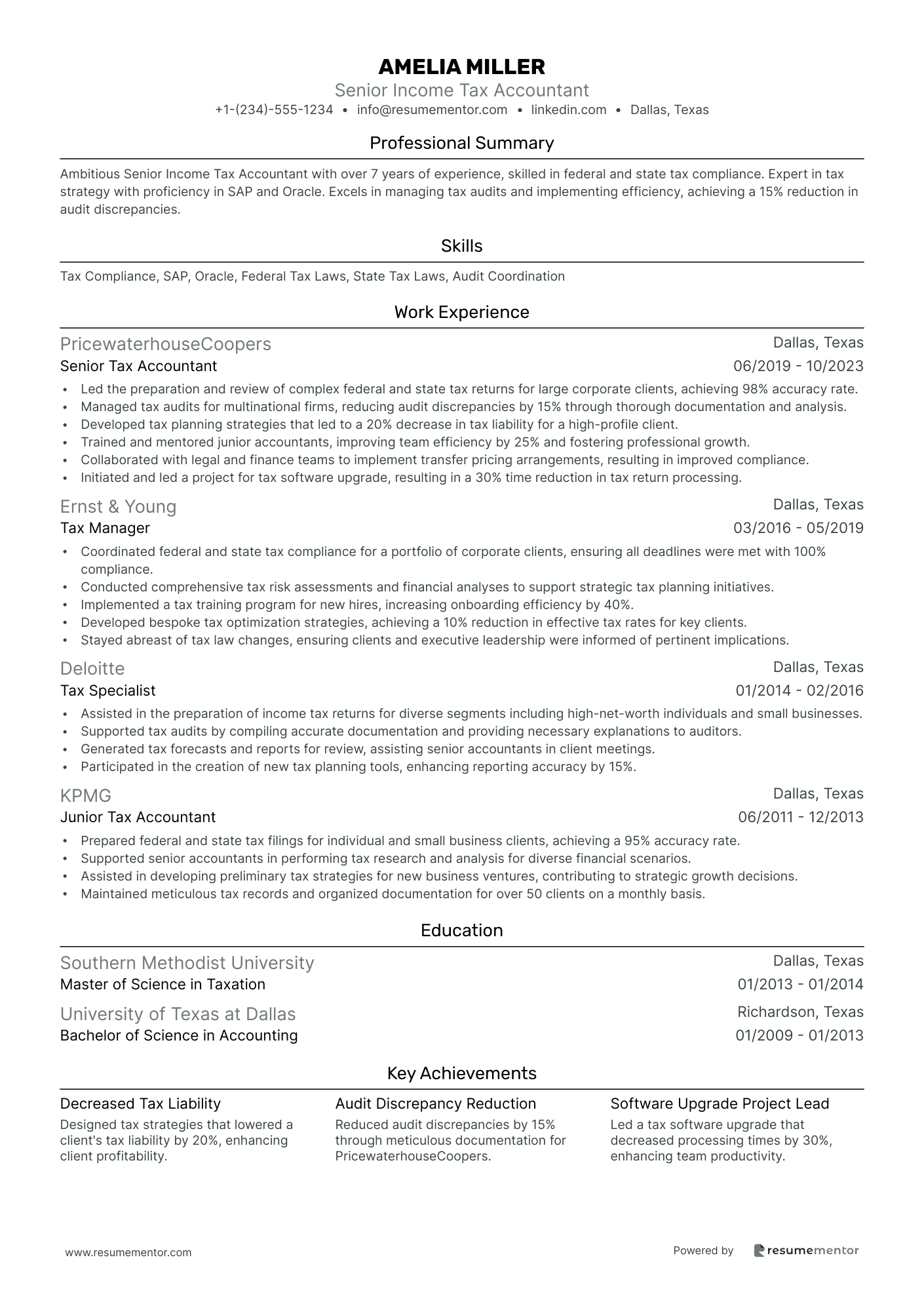 Senior Income Tax Accountant