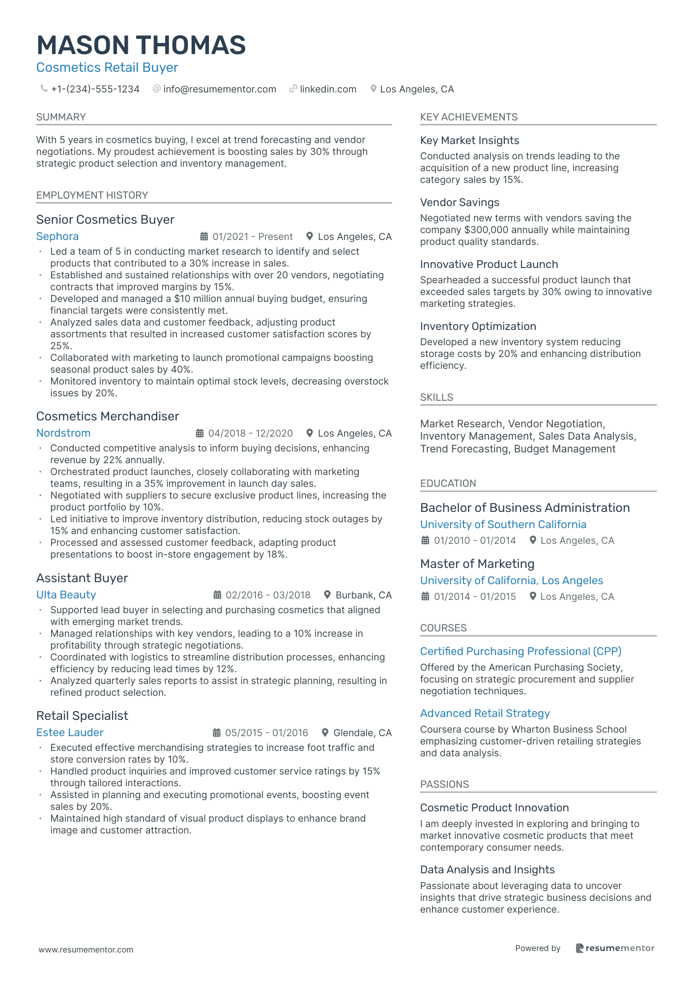 Cosmetics Retail Buyer
