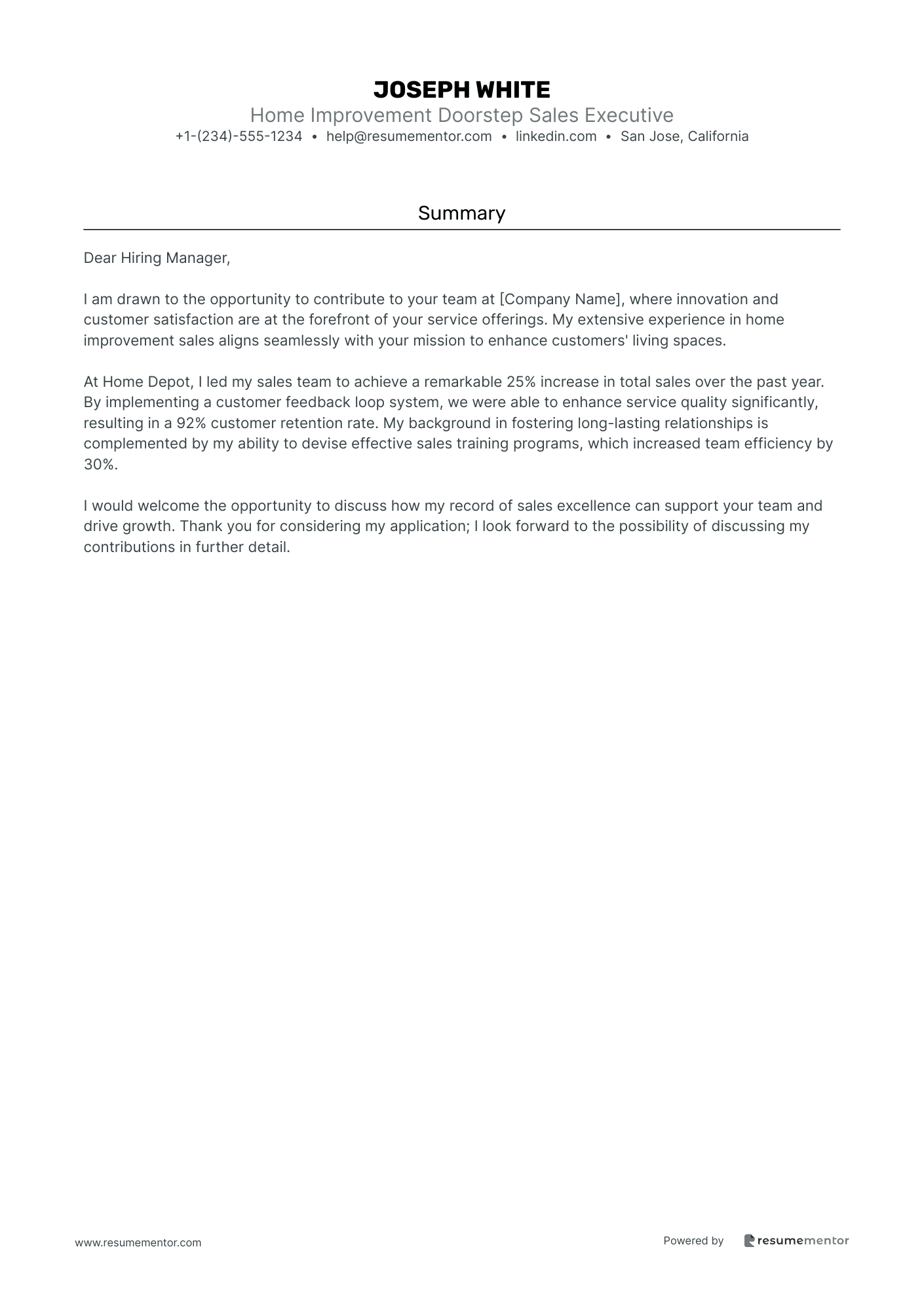 Home Improvement Doorstep Sales Executive