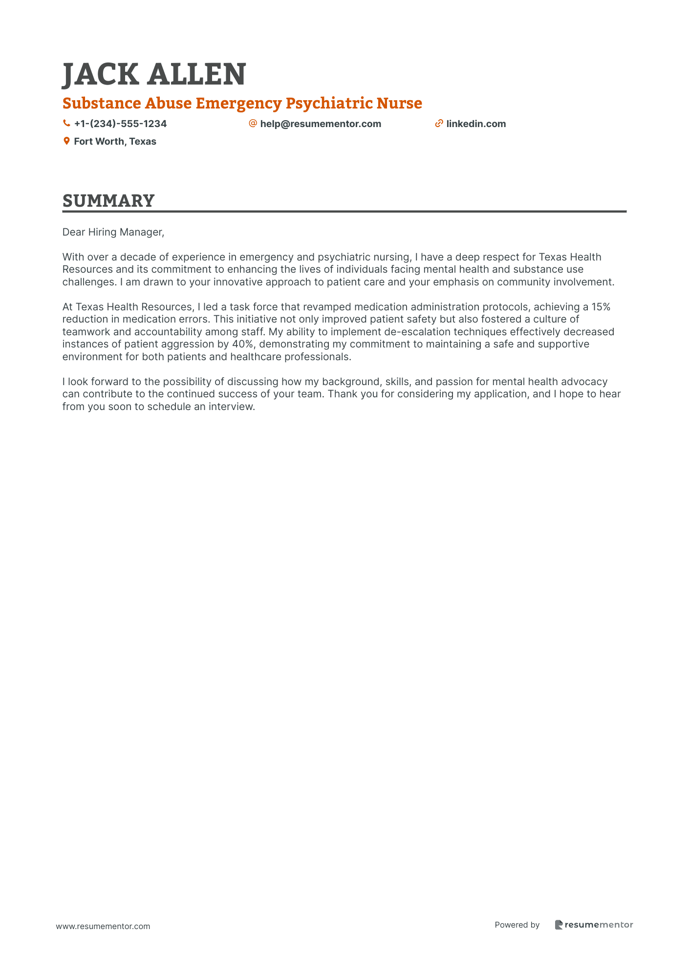 Substance Abuse Emergency Psychiatric Nurse