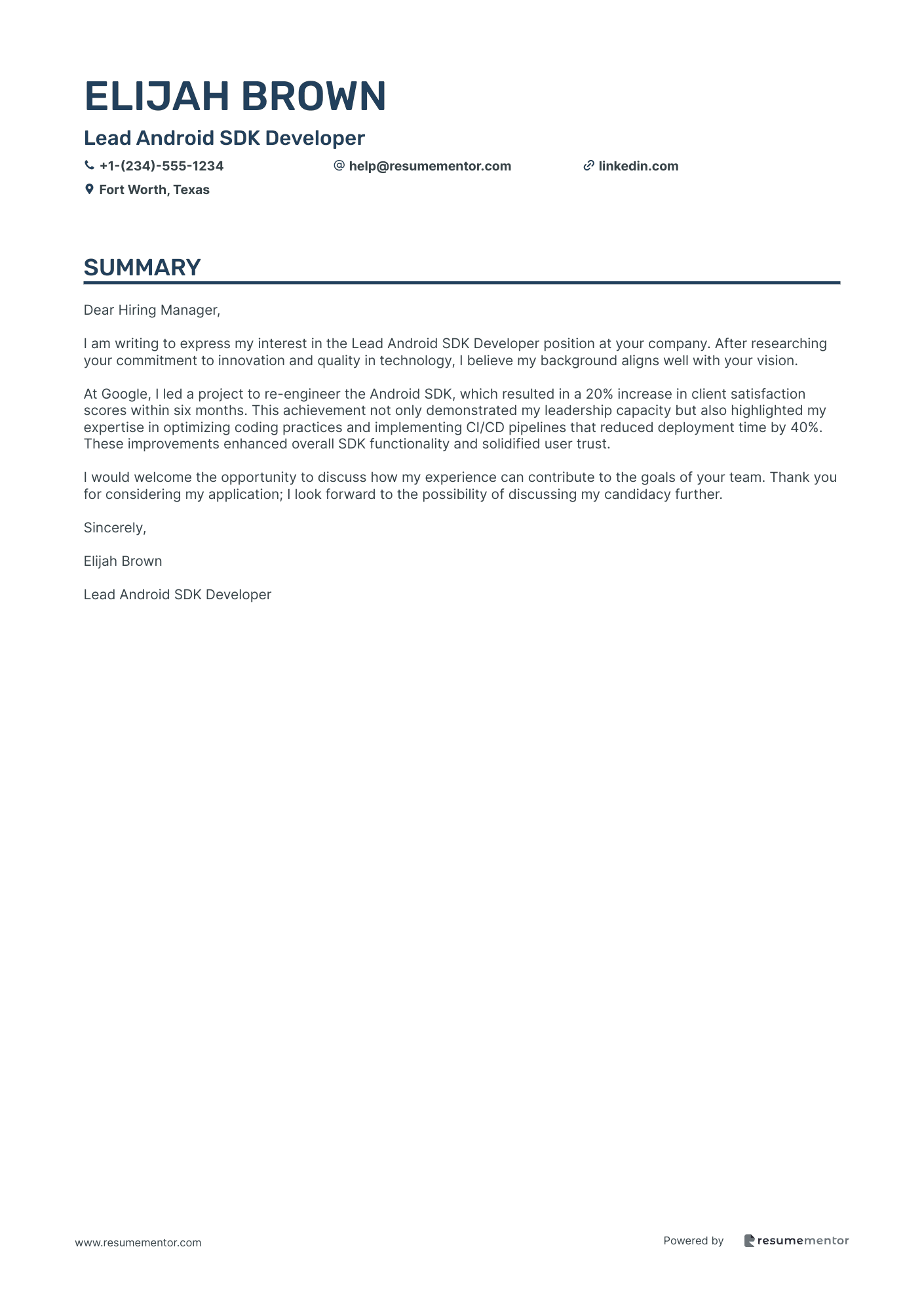 Lead Android SDK Developer