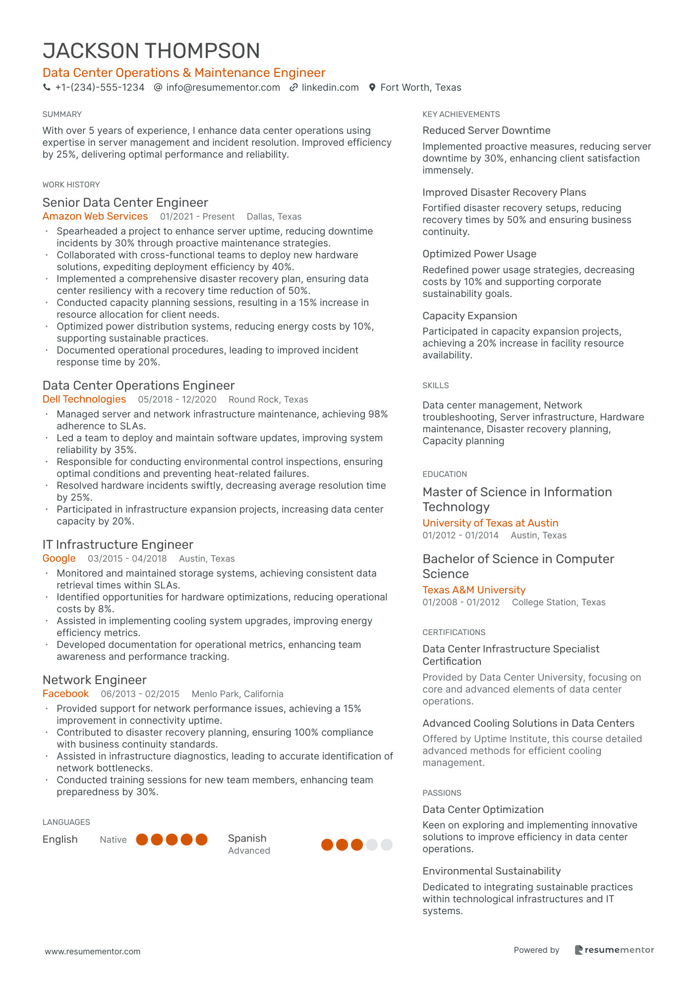 Data Center Operations & Maintenance Engineer