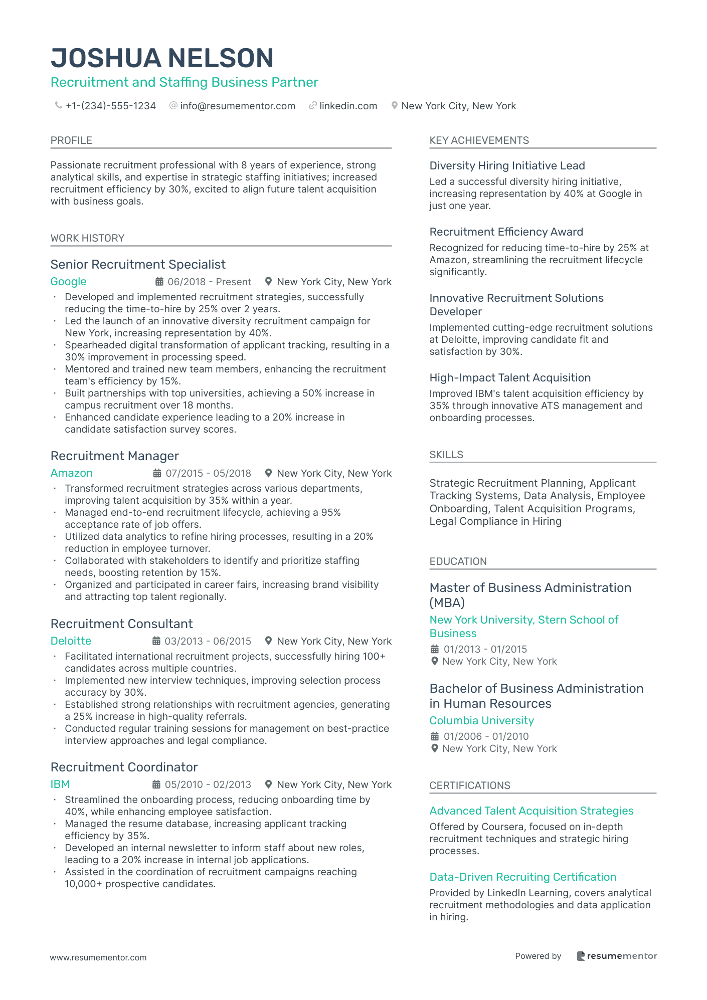 Recruitment and Staffing Business Partner