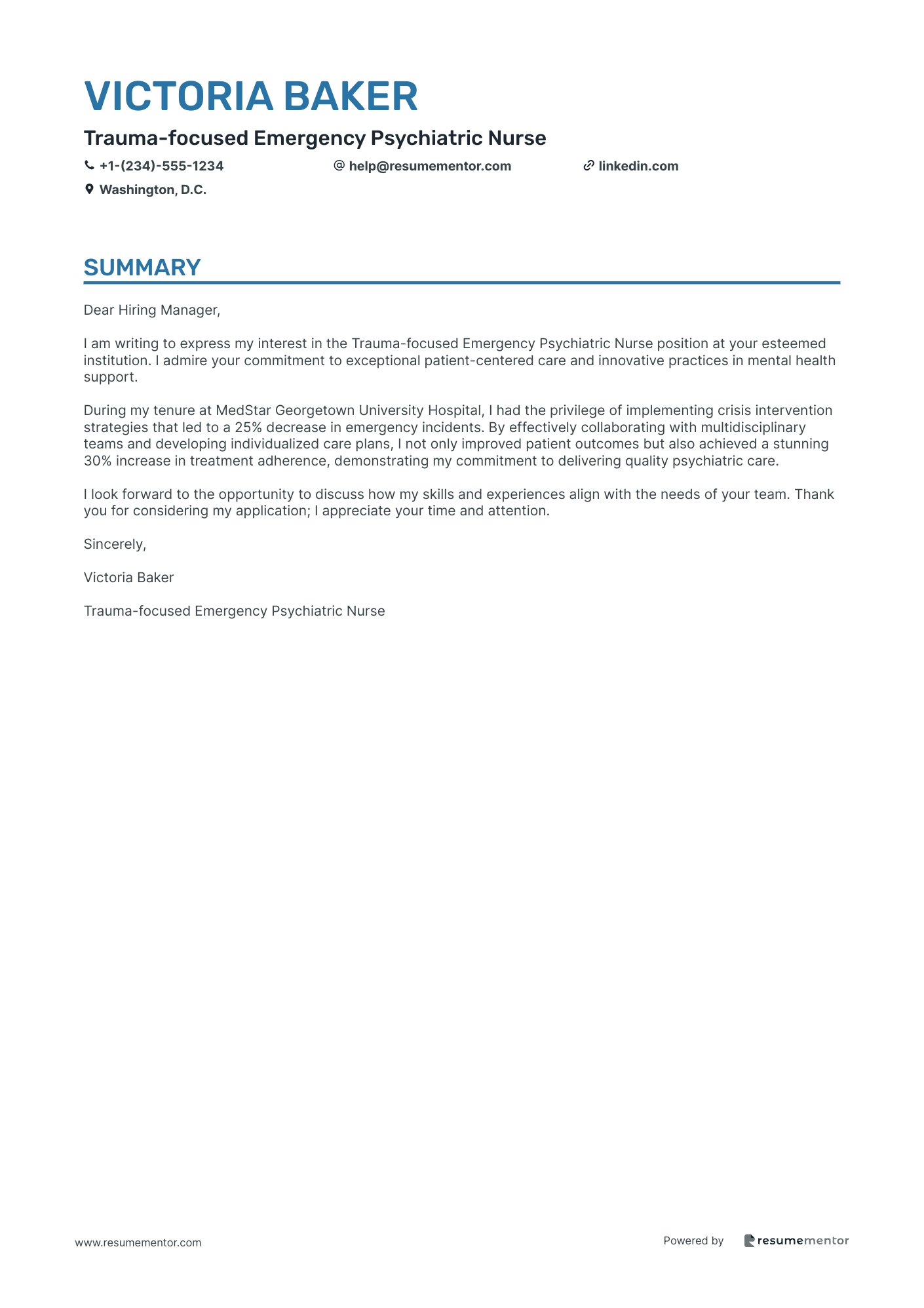 Trauma focused Emergency Psychiatric Nurse