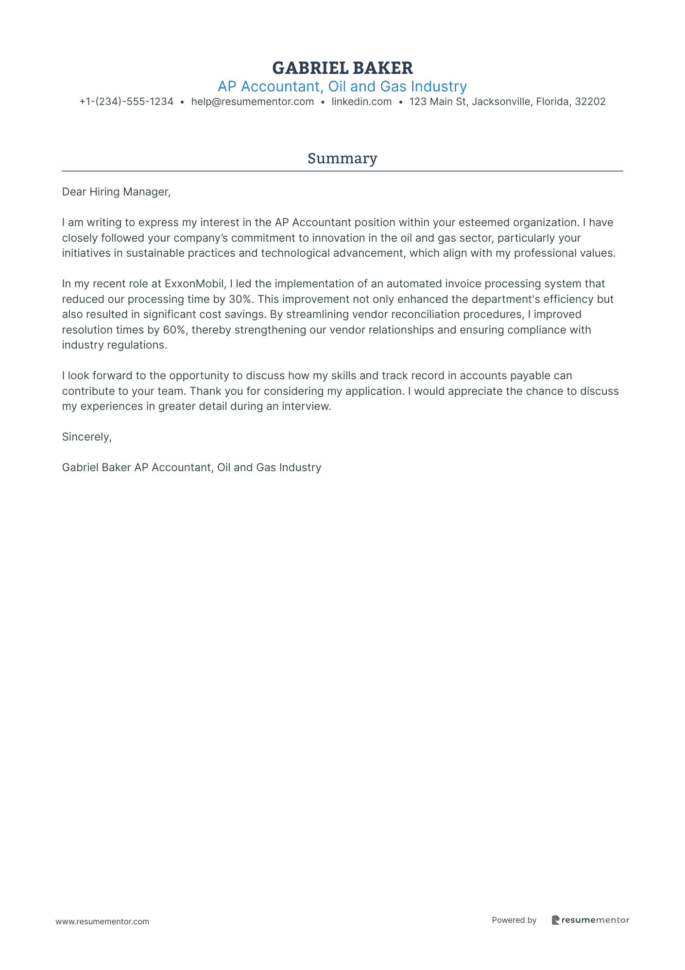 AP Accountant, Oil and Gas Industry