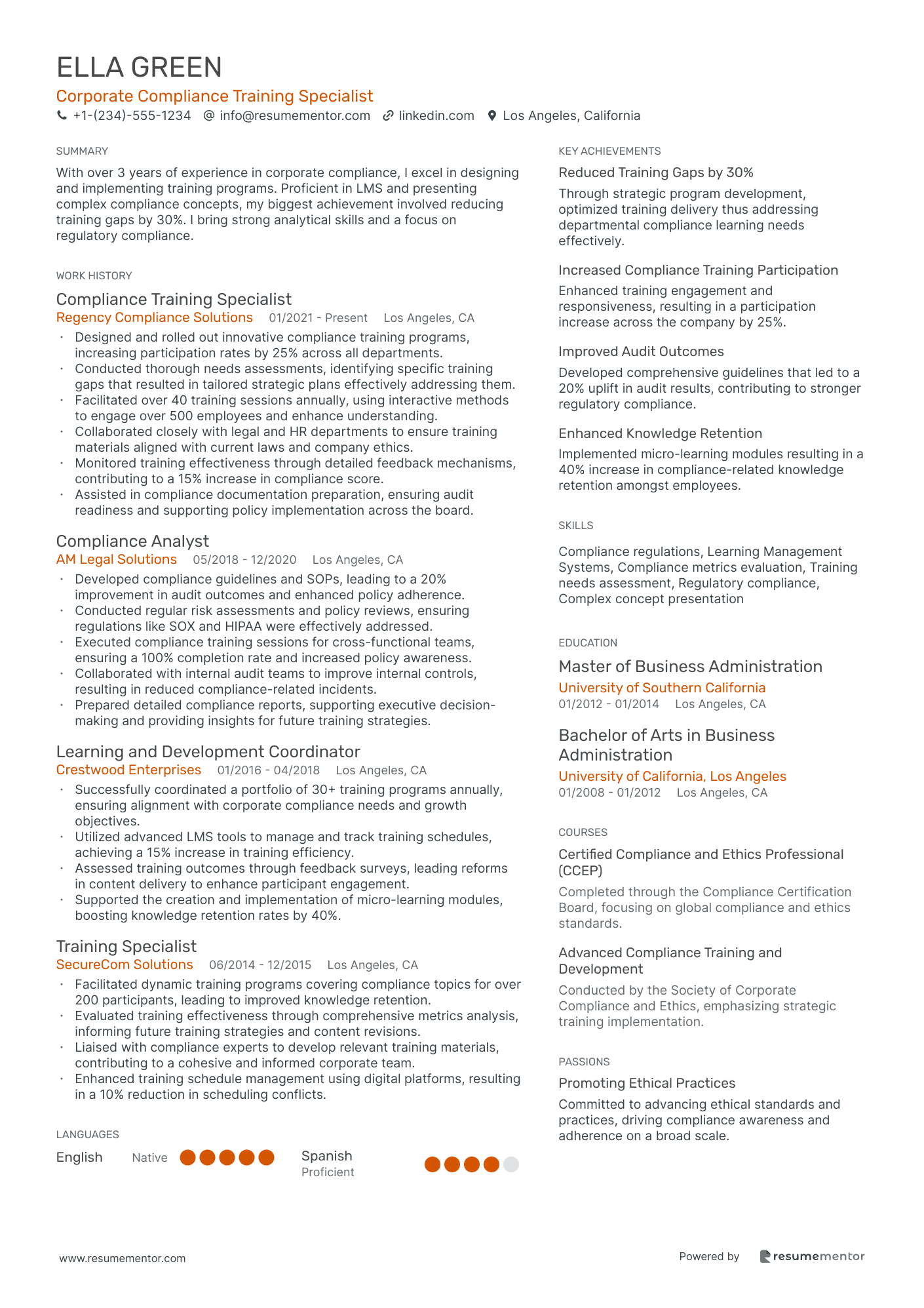 Corporate Compliance Training Specialist