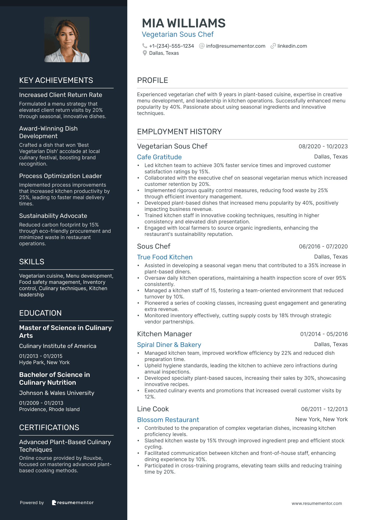 Vegetarian Sous Chef