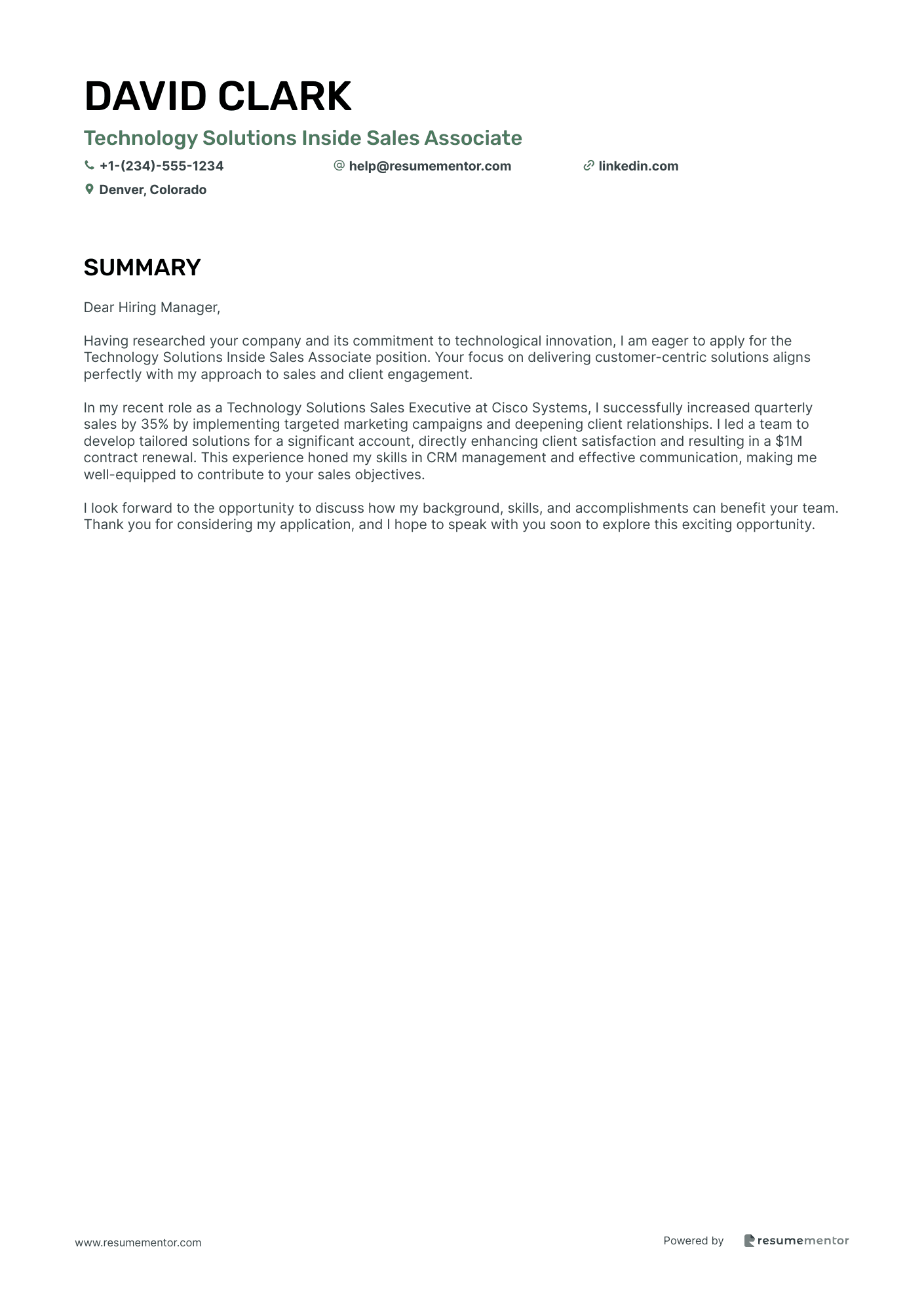 Technology Solutions Inside Sales Associate