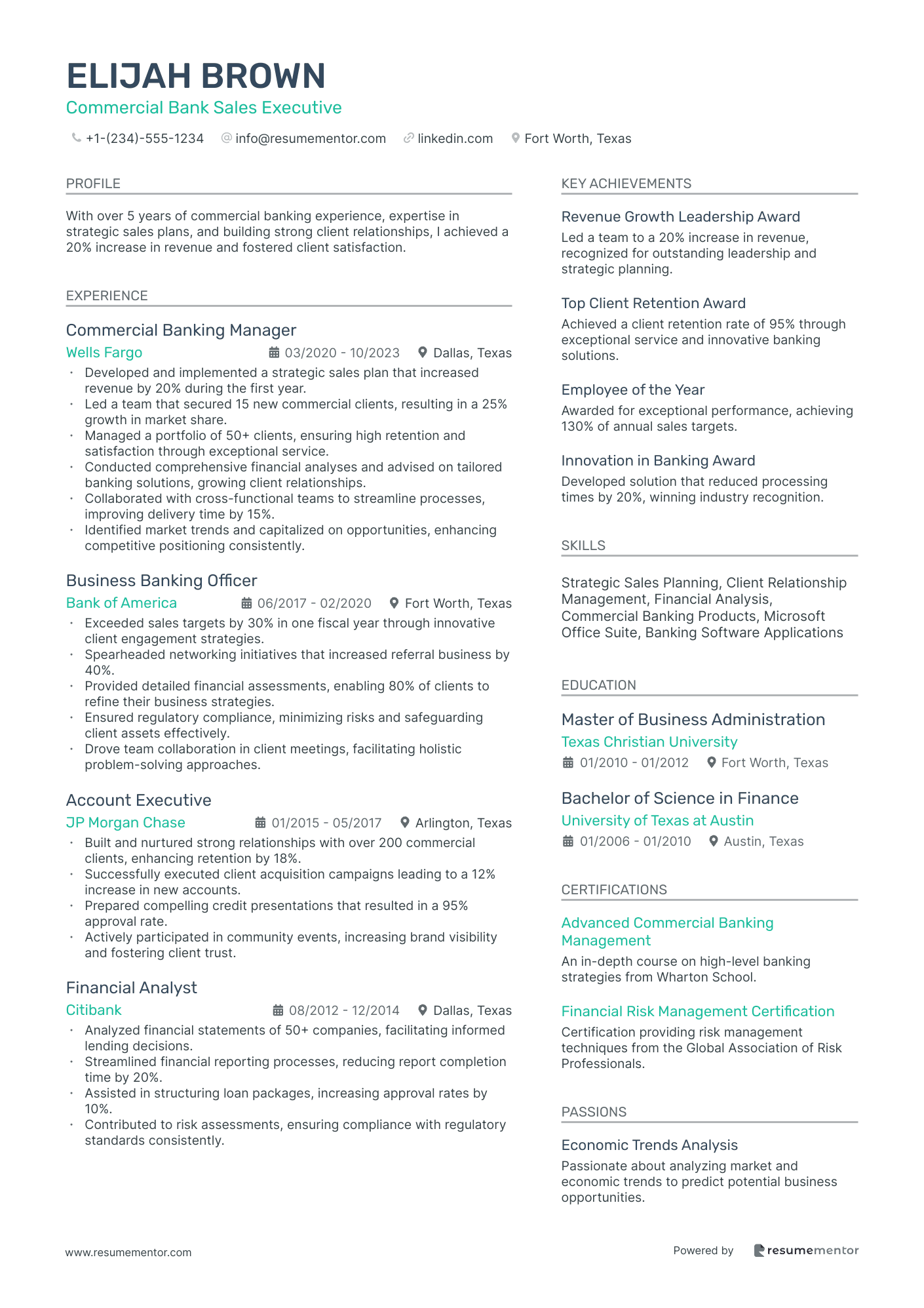 Commercial Bank Sales Executive