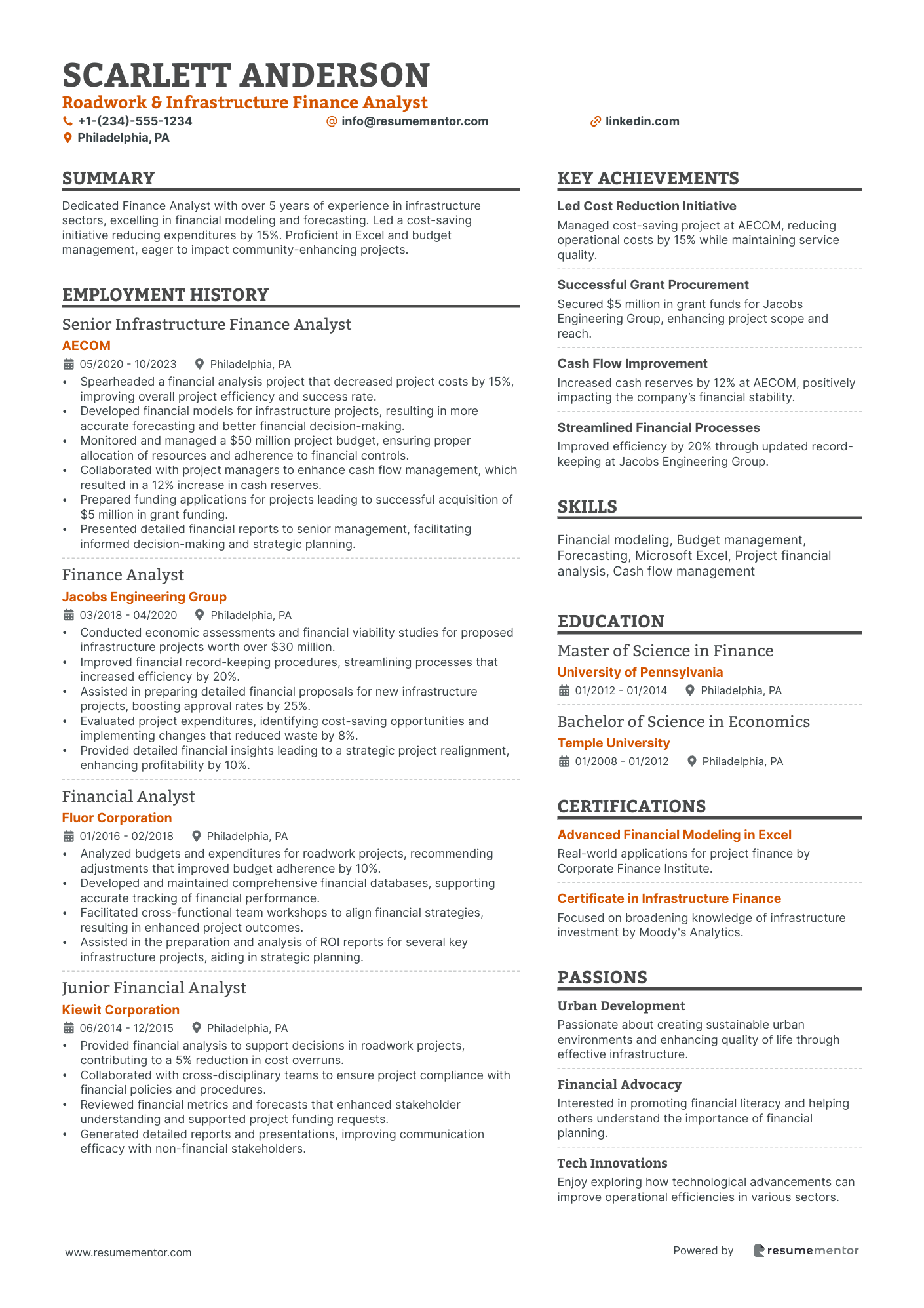 Roadwork & Infrastructure Finance Analyst