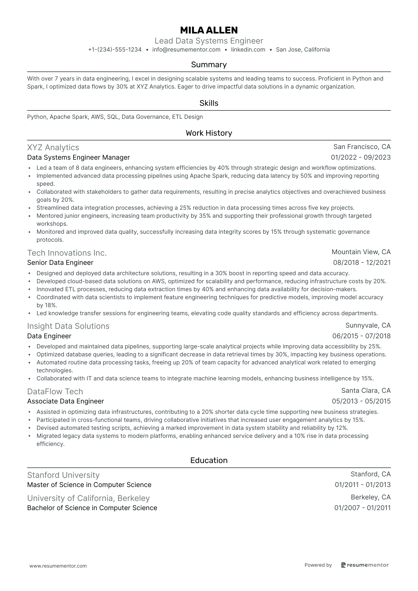 Lead Data Systems Engineer