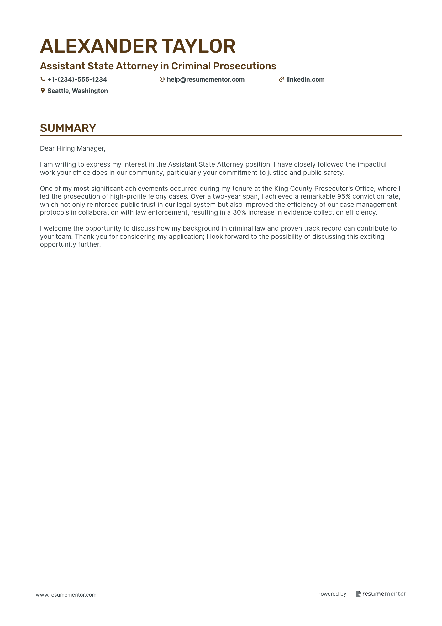 Assistant State Attorney in Criminal Prosecutions