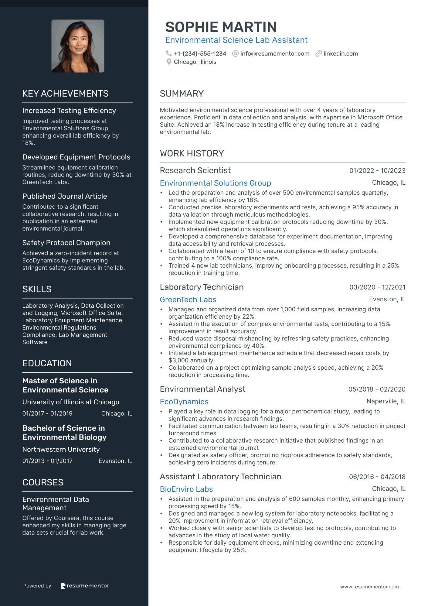 Environmental Science Lab Assistant
