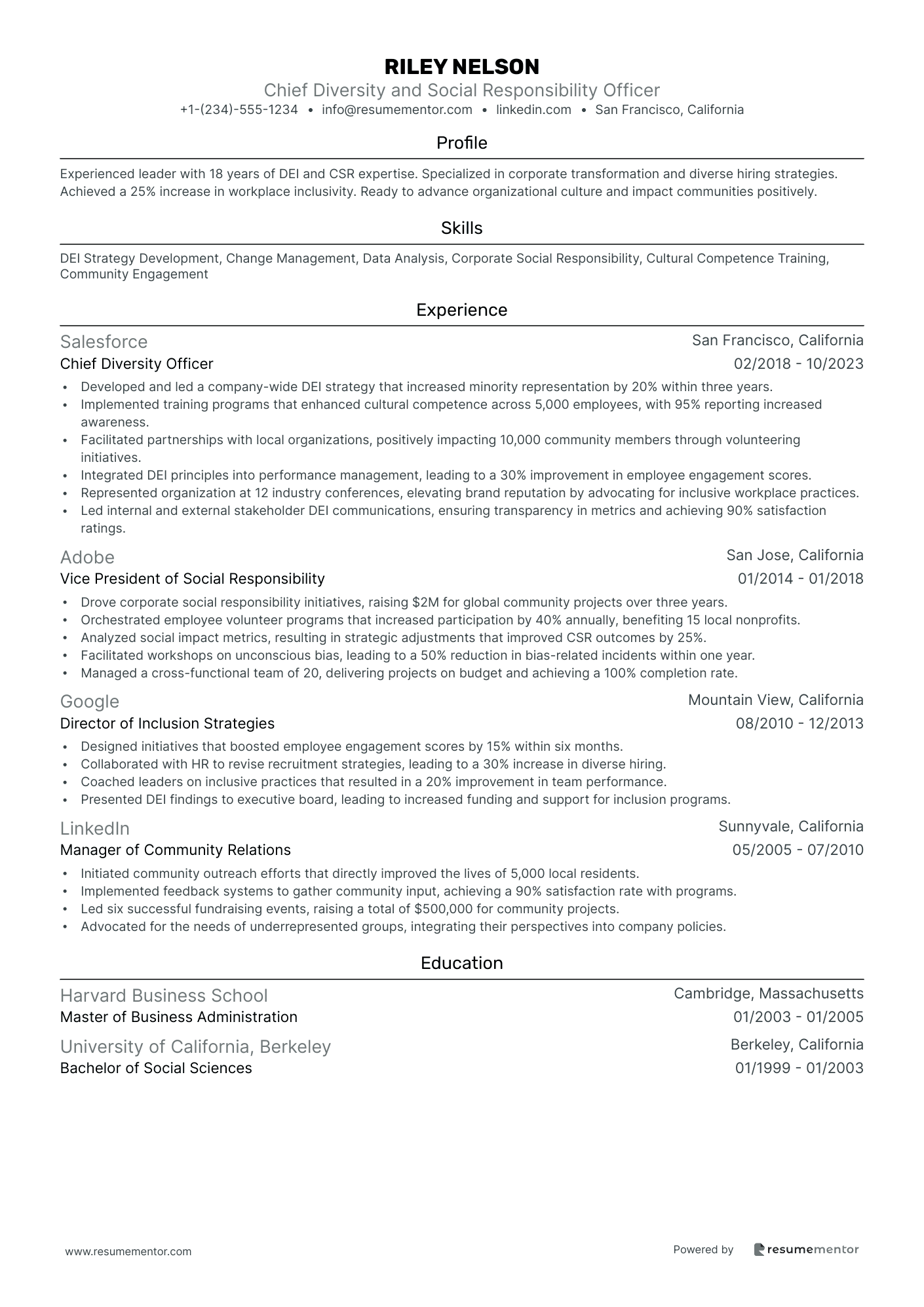 Chief Diversity and Social Responsibility Officer