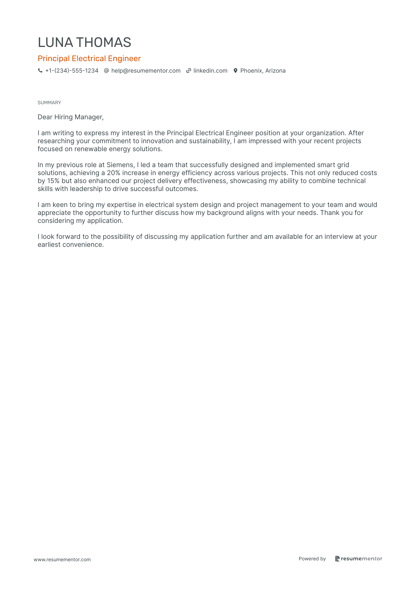 Principal Electrical Engineer