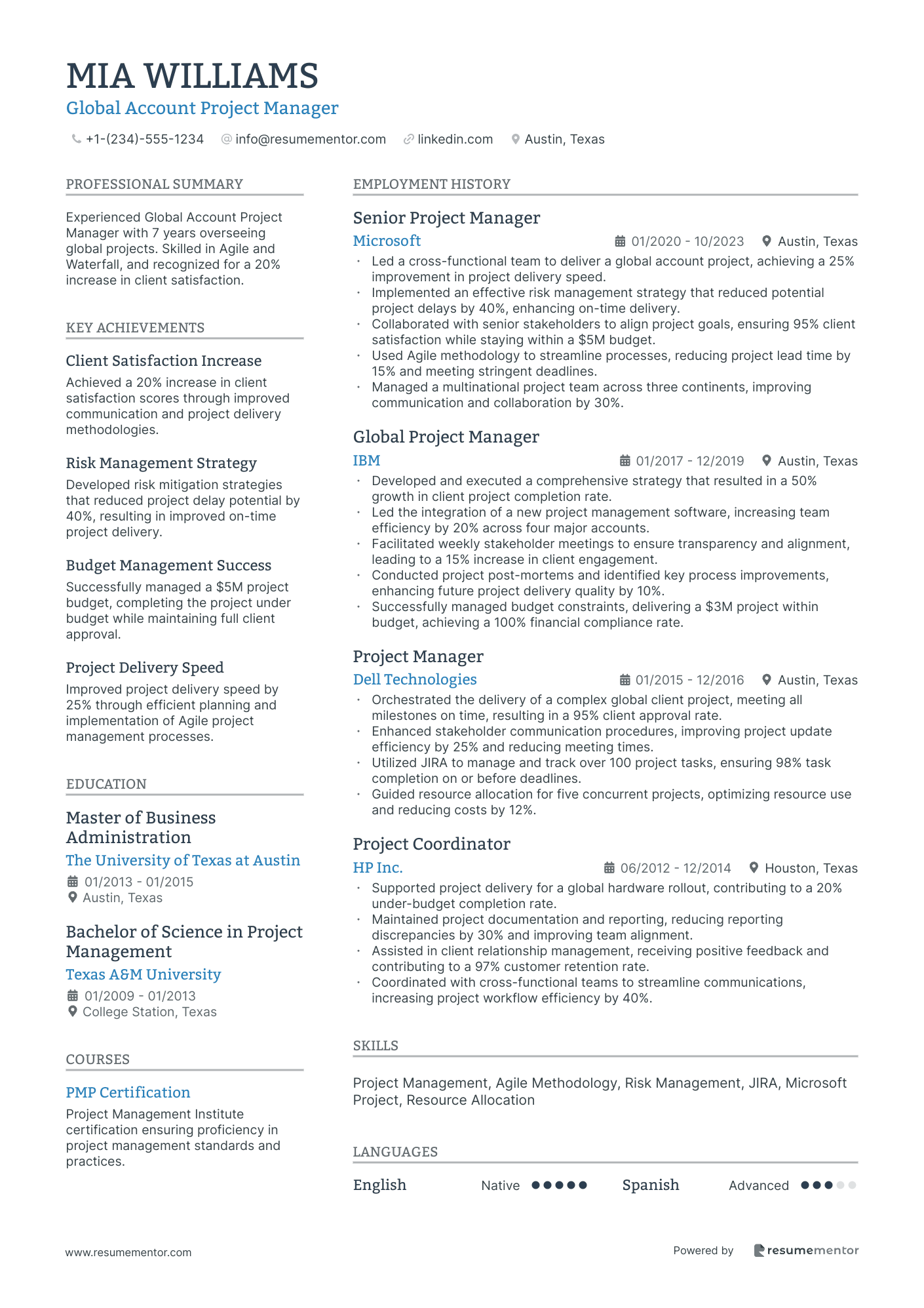 Global Account Project Manager