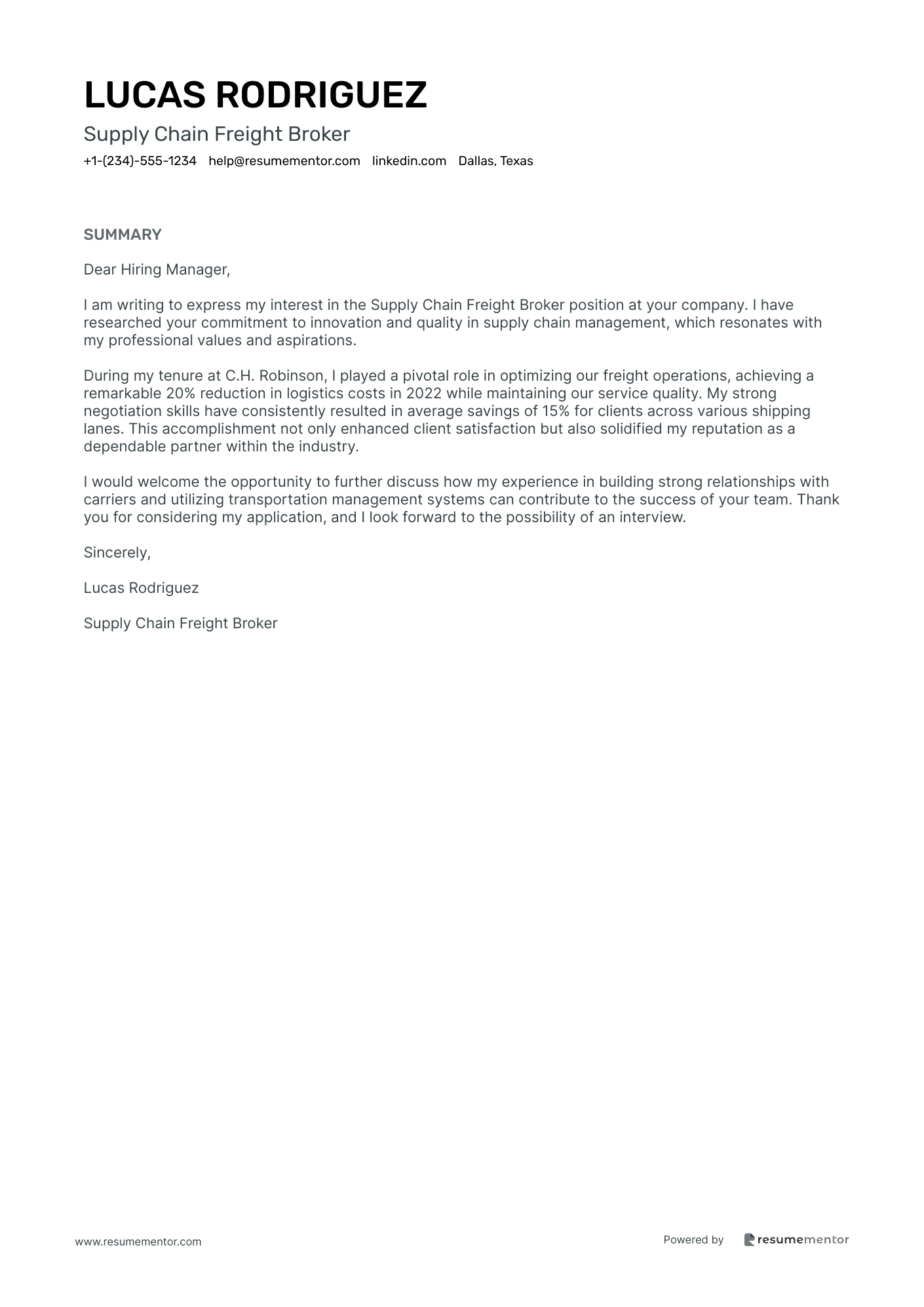Supply Chain Freight Broker