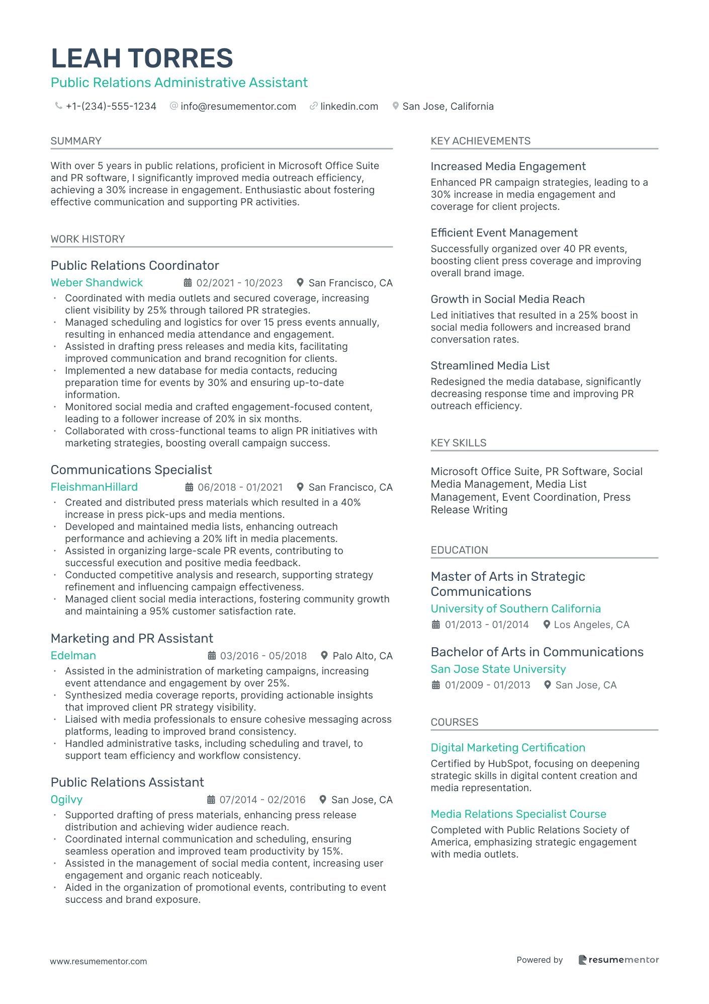 Public Relations Administrative Assistant