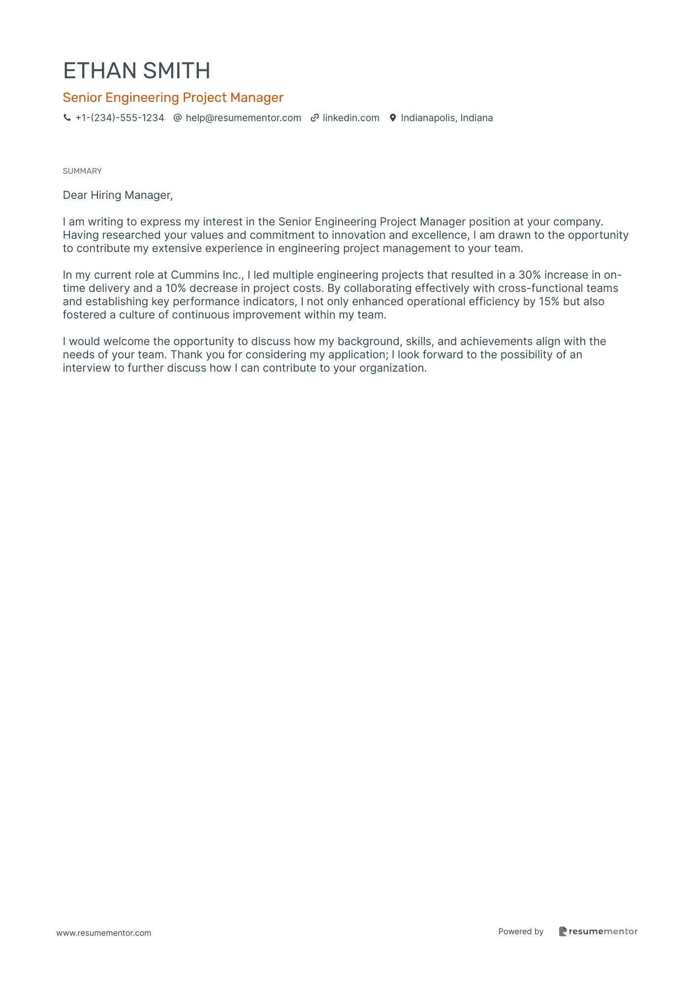 Senior Engineering Project Manager