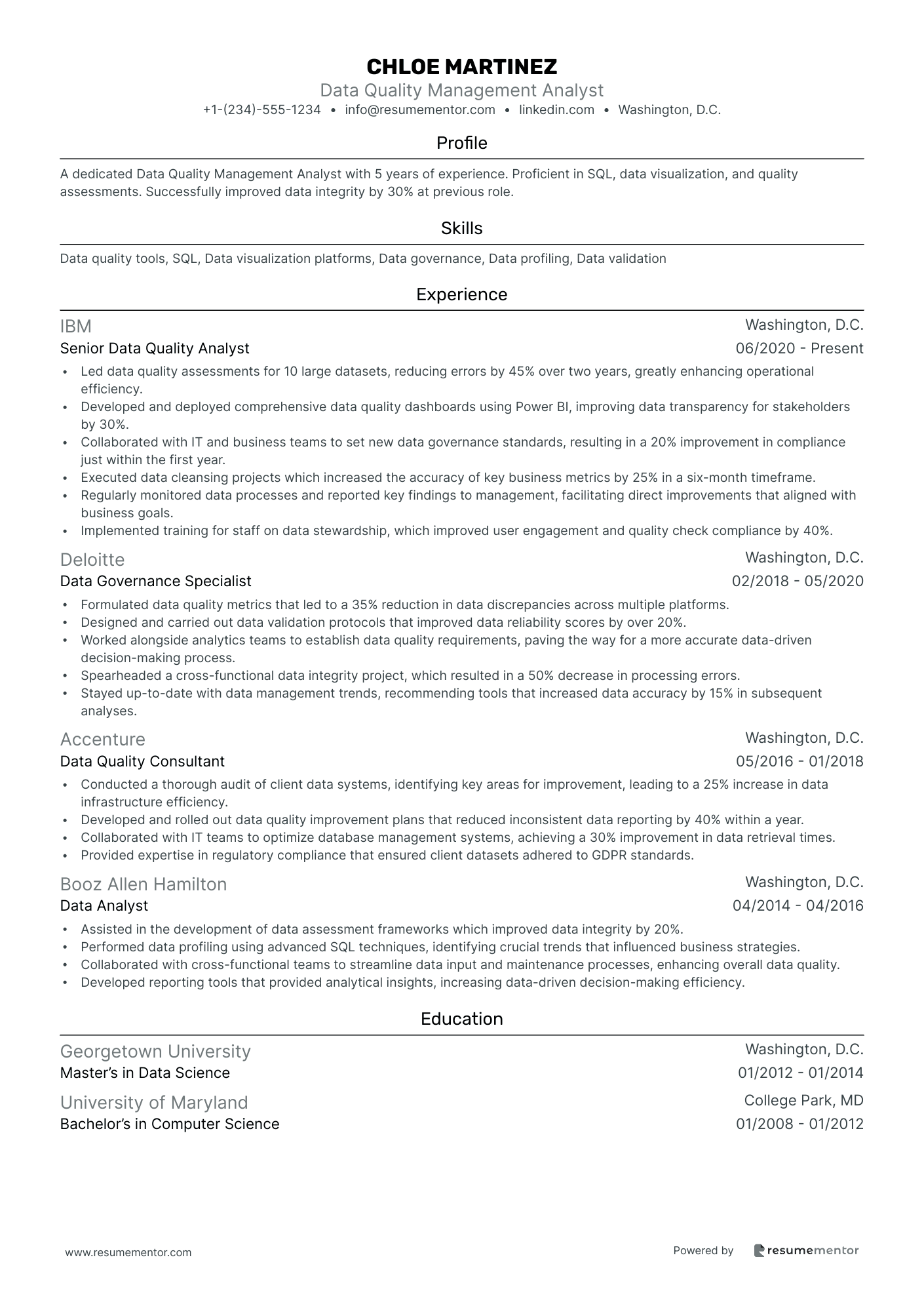 Data Quality Management Analyst