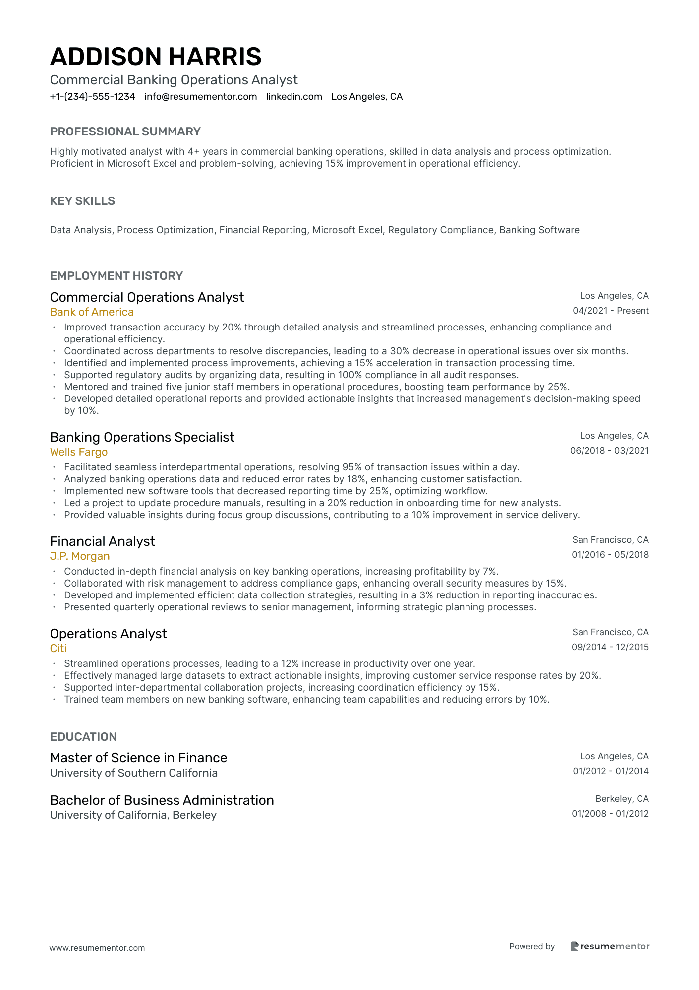 Commercial Banking Operations Analyst