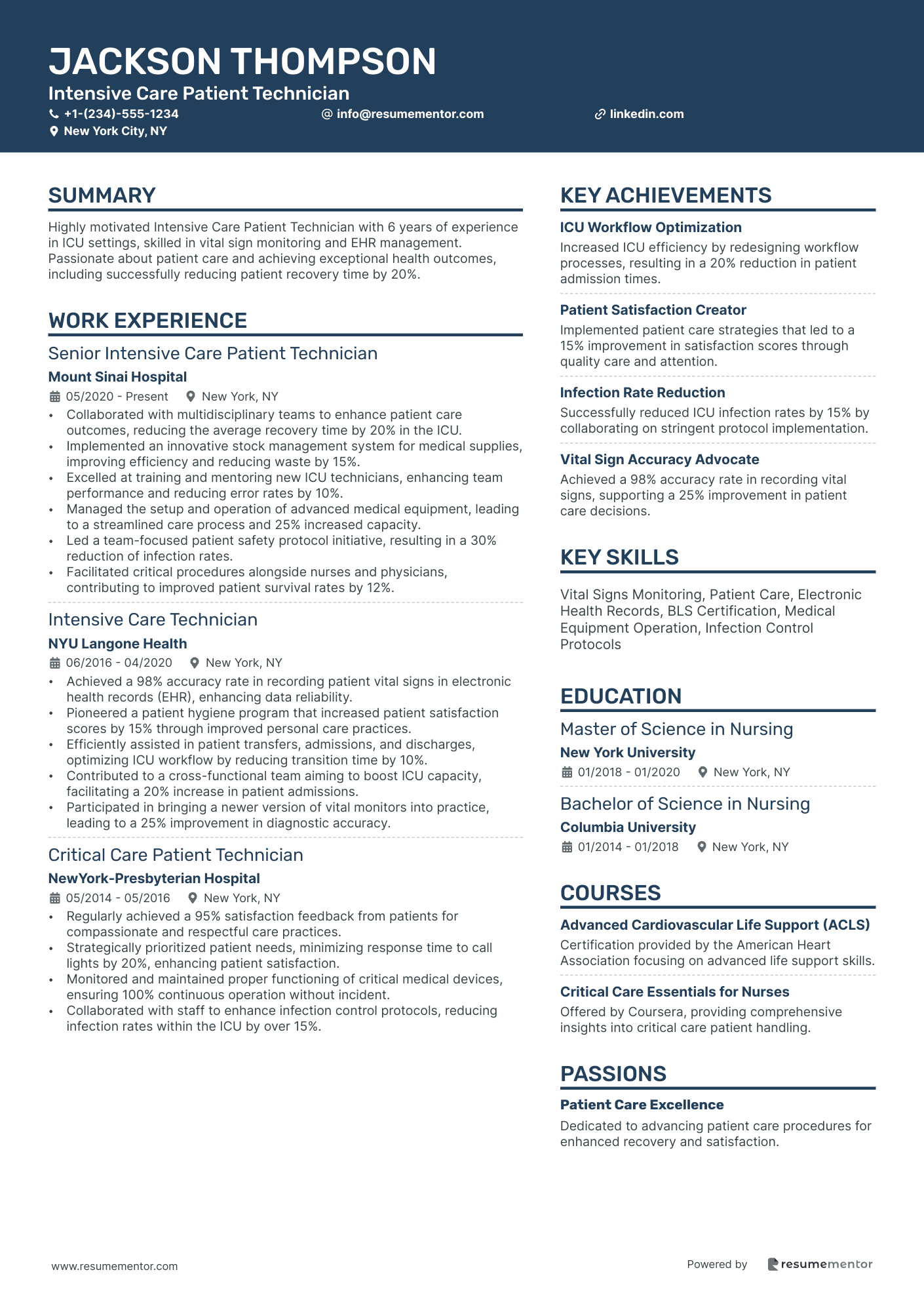 Intensive Care Patient Technician