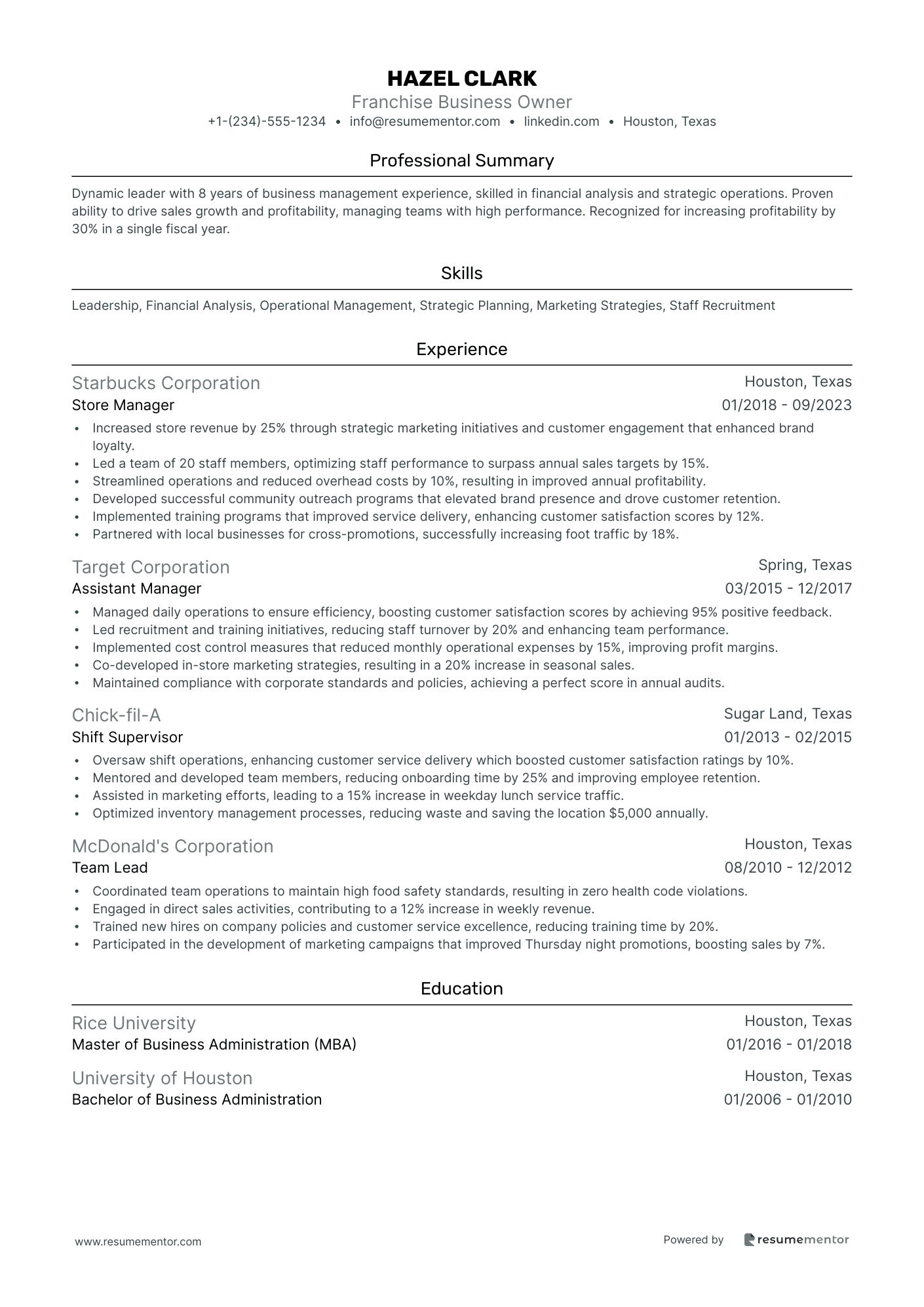 Franchise Business Owner